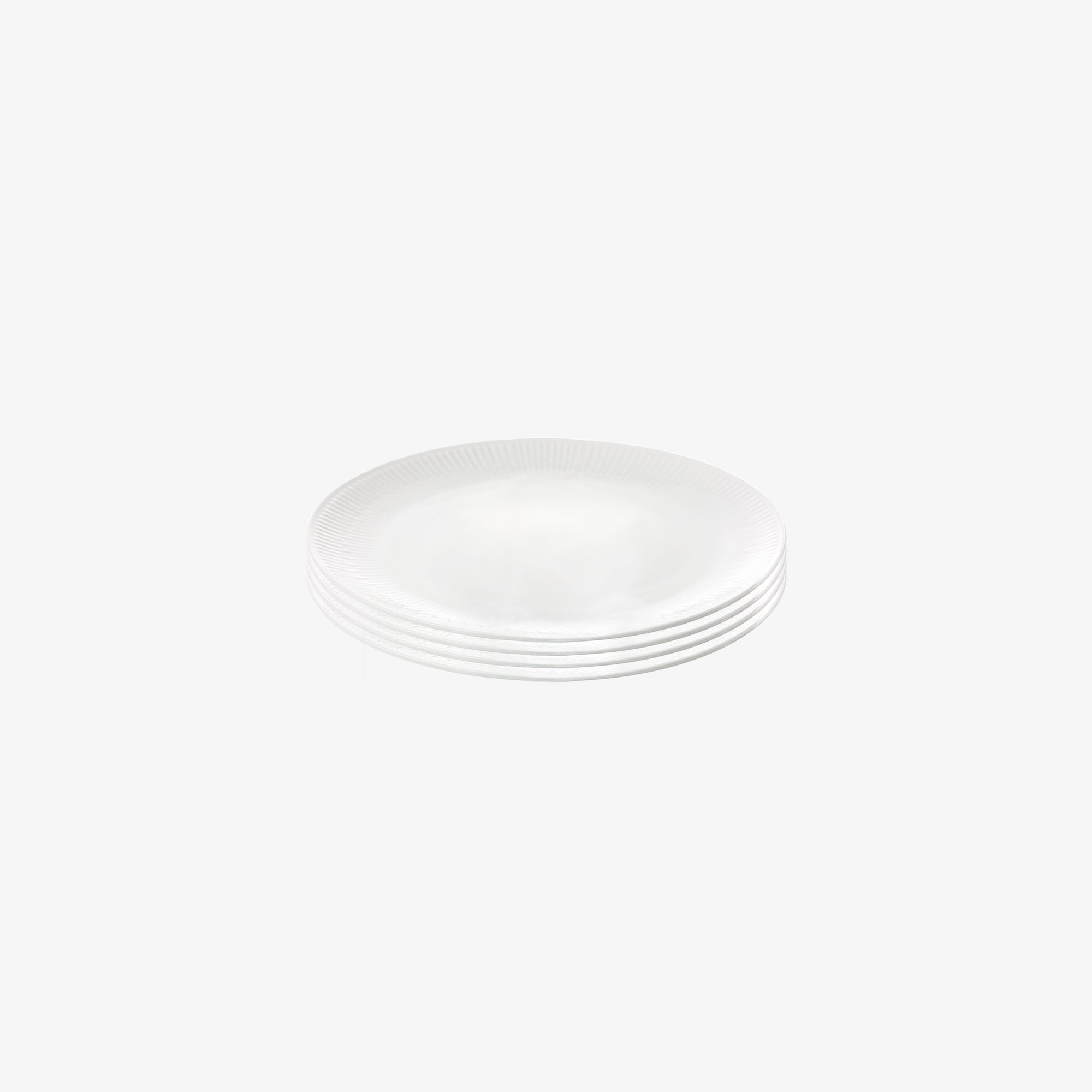 Relief desserttallerken 4 stk. | Hvid
