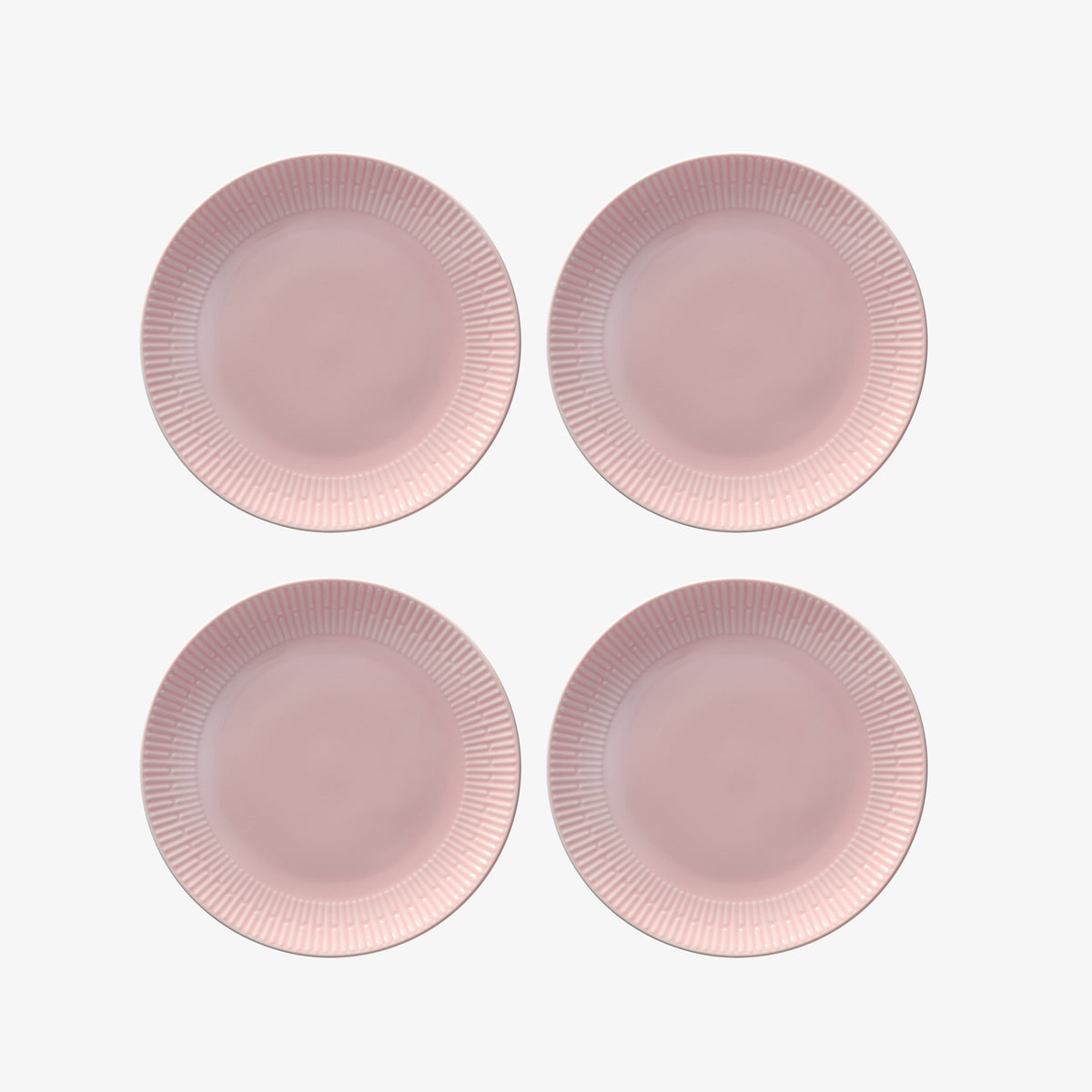 Relief frokosttallerken 4 stk. | Rosa