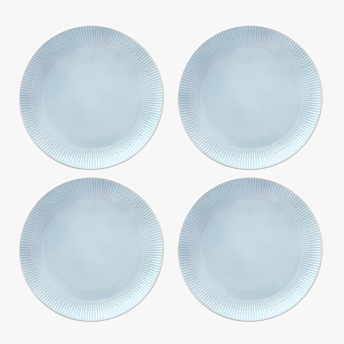 Relief middagstallerken 4 stk. | Light Blue