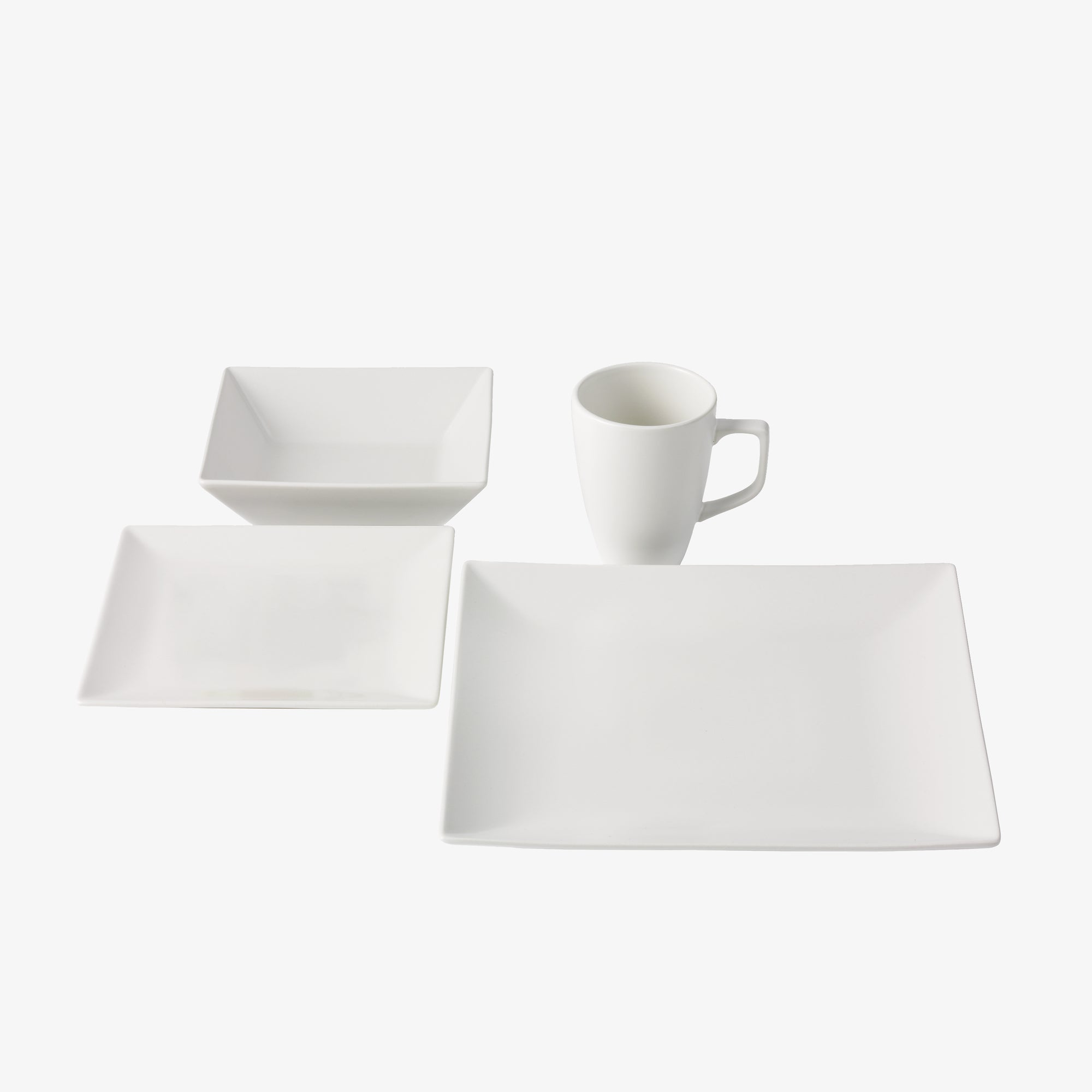 Quadro tallerkensæt med 16 dele | Hvid