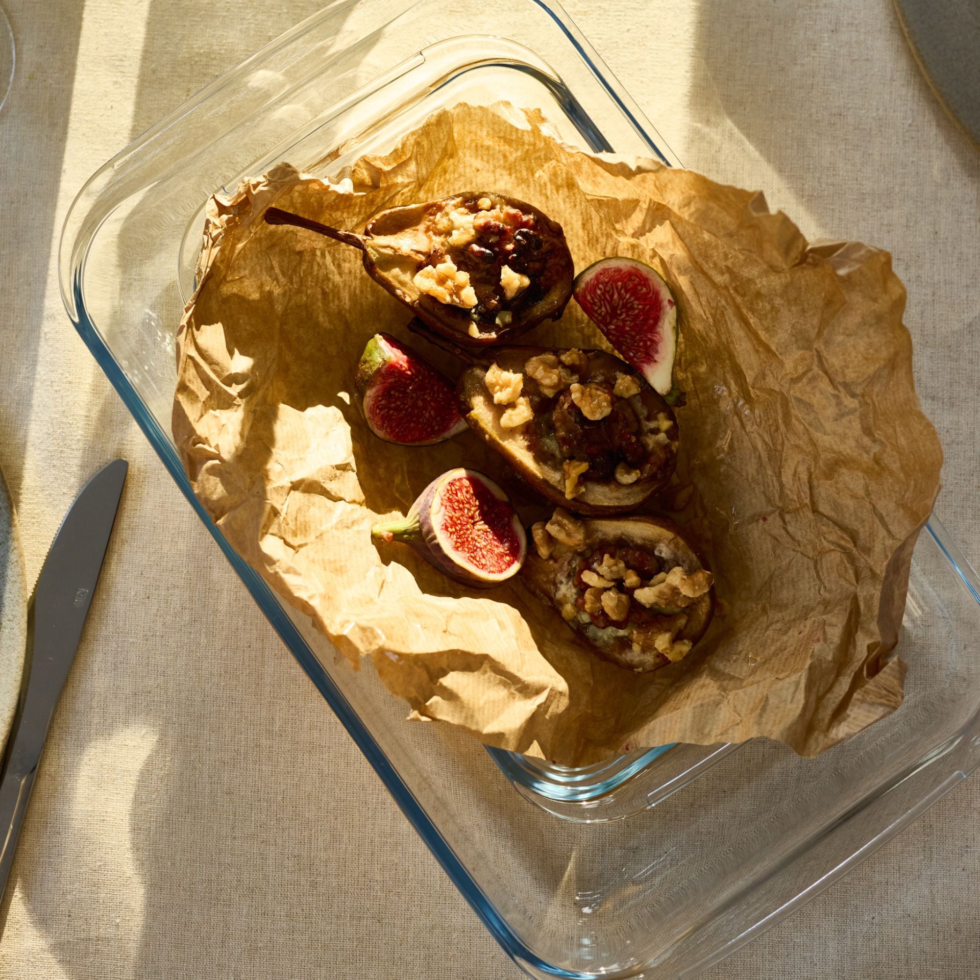 Aroma rektangulære fade i glas 2 dele | Klar