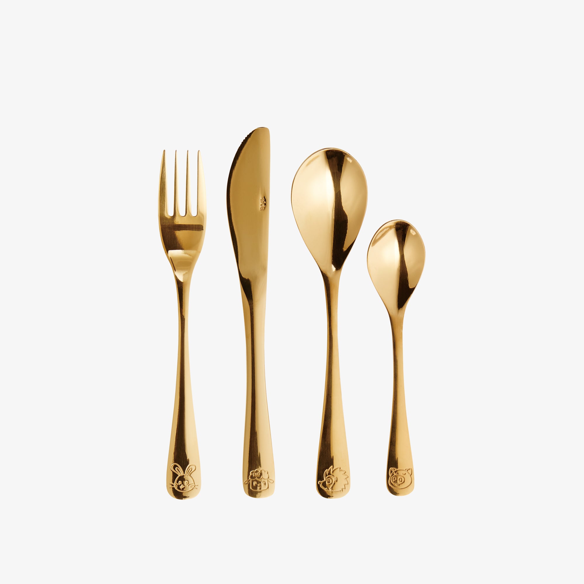 atelier mini børnebestik 4 dele | Guld