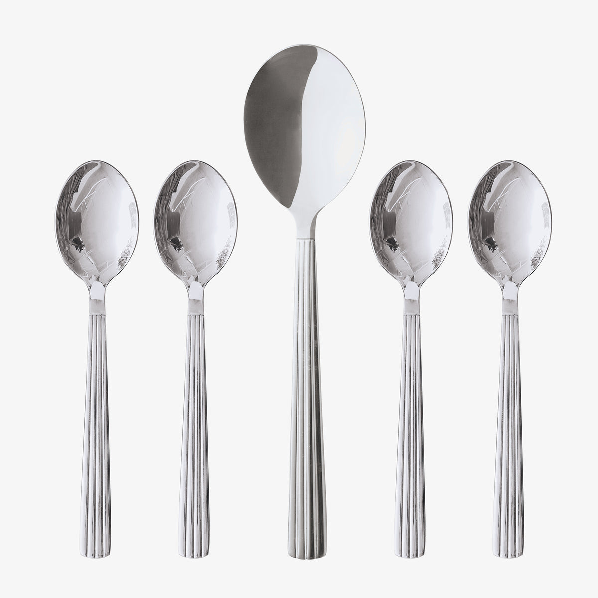 Groovy dessertsæt | Blank Stål