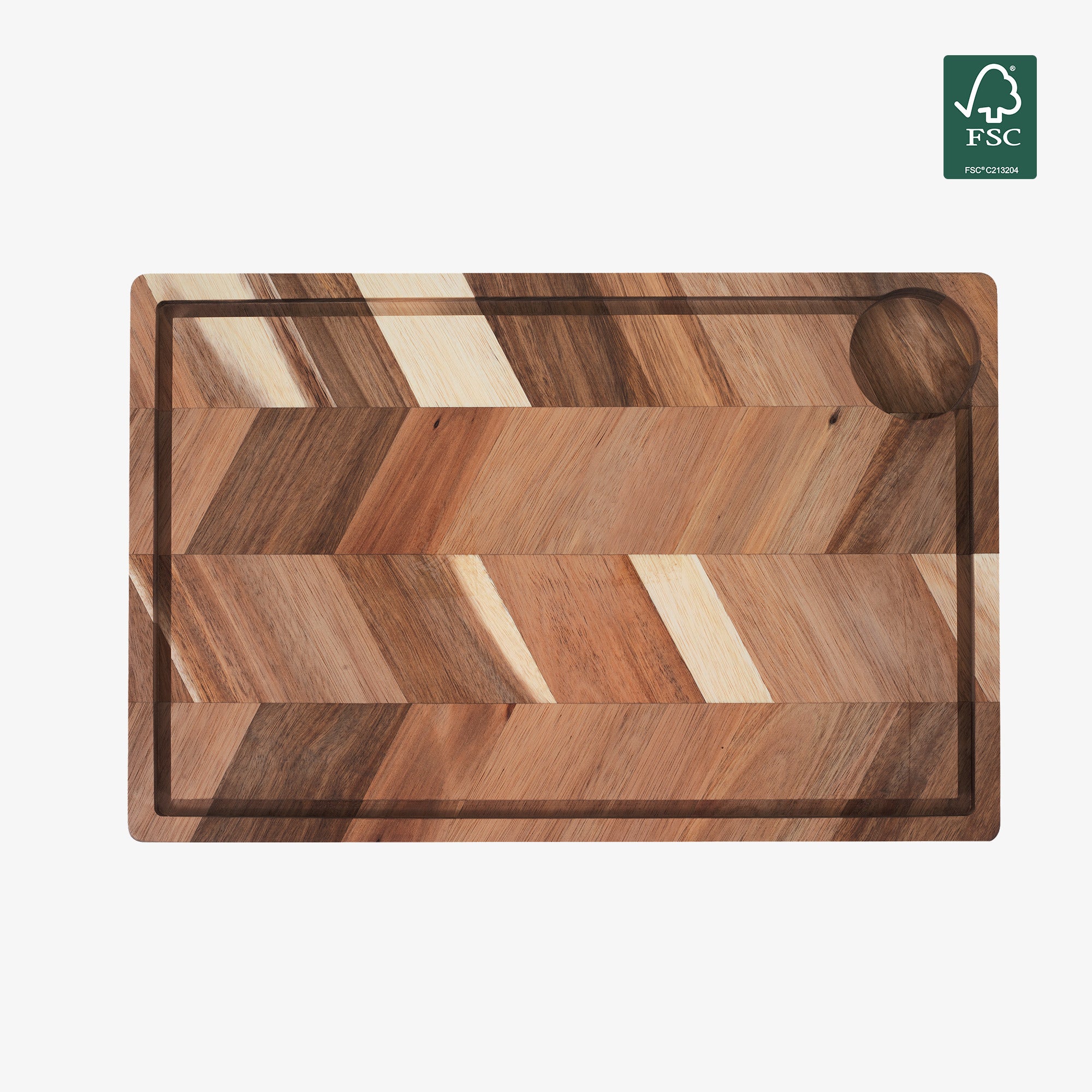 Akacie skærebræt med saftrille 40 x 26 cm | Neutral