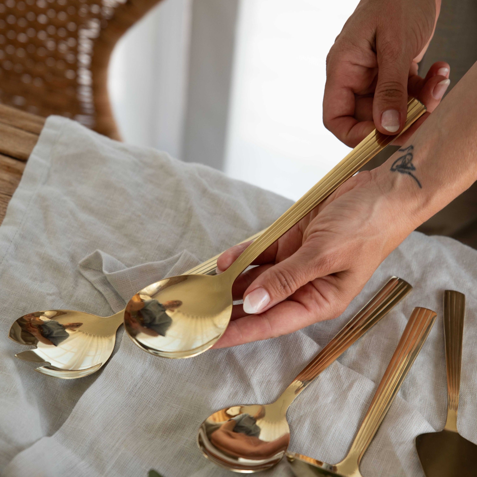 RAW salatsæt 2 dele | Champagne Guld