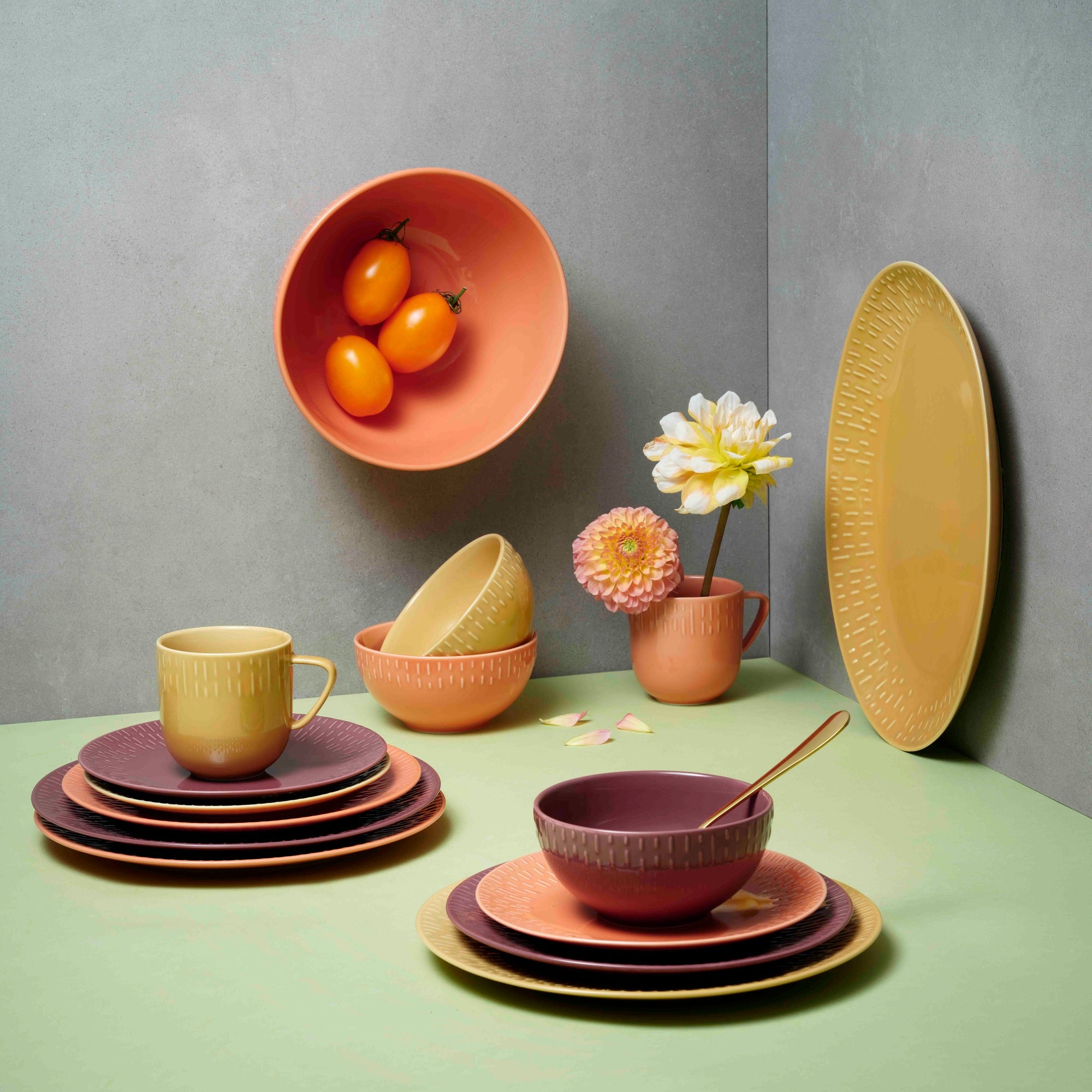 Confetti middagstallerken | Bordeaux