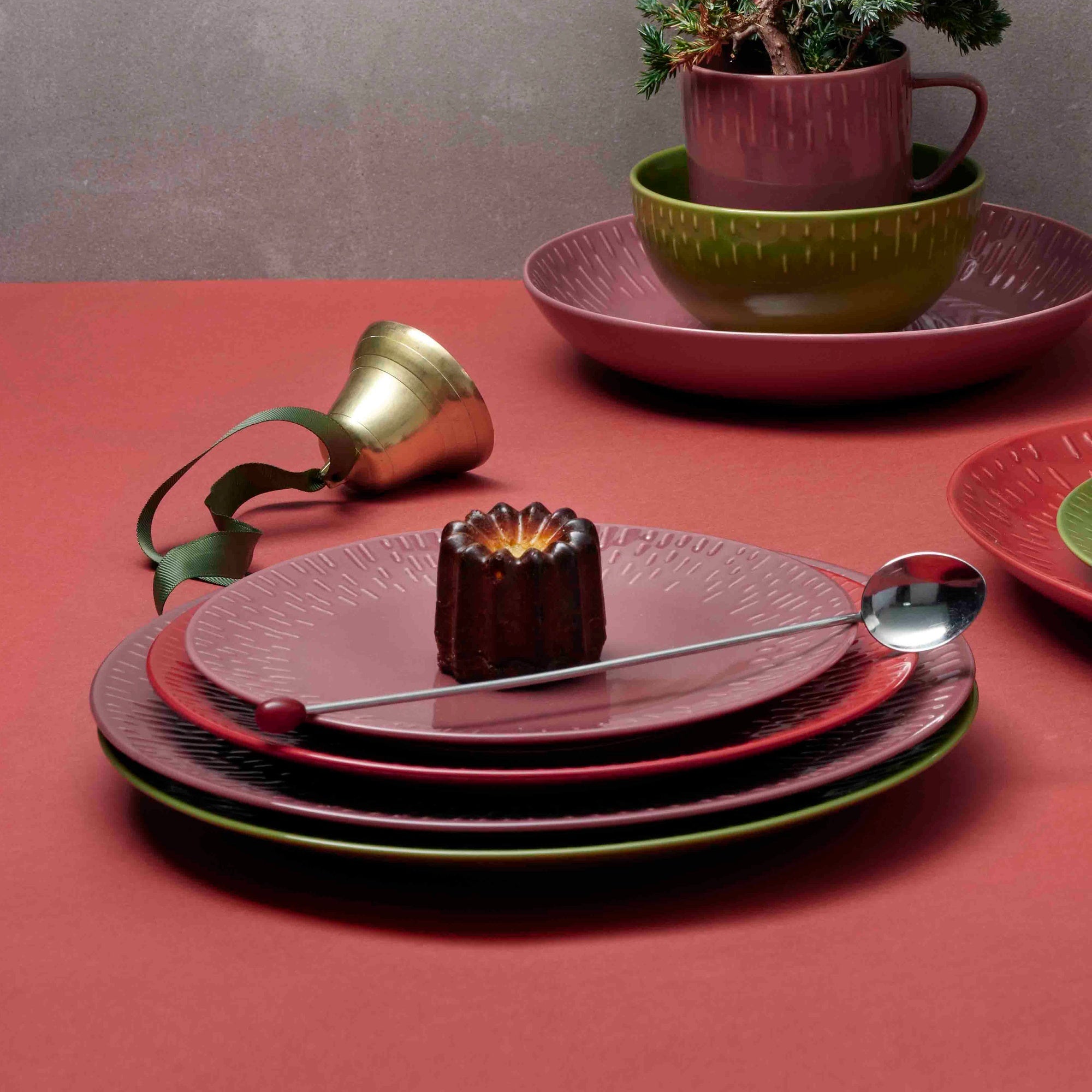 Confetti desserttallerken | Bordeaux