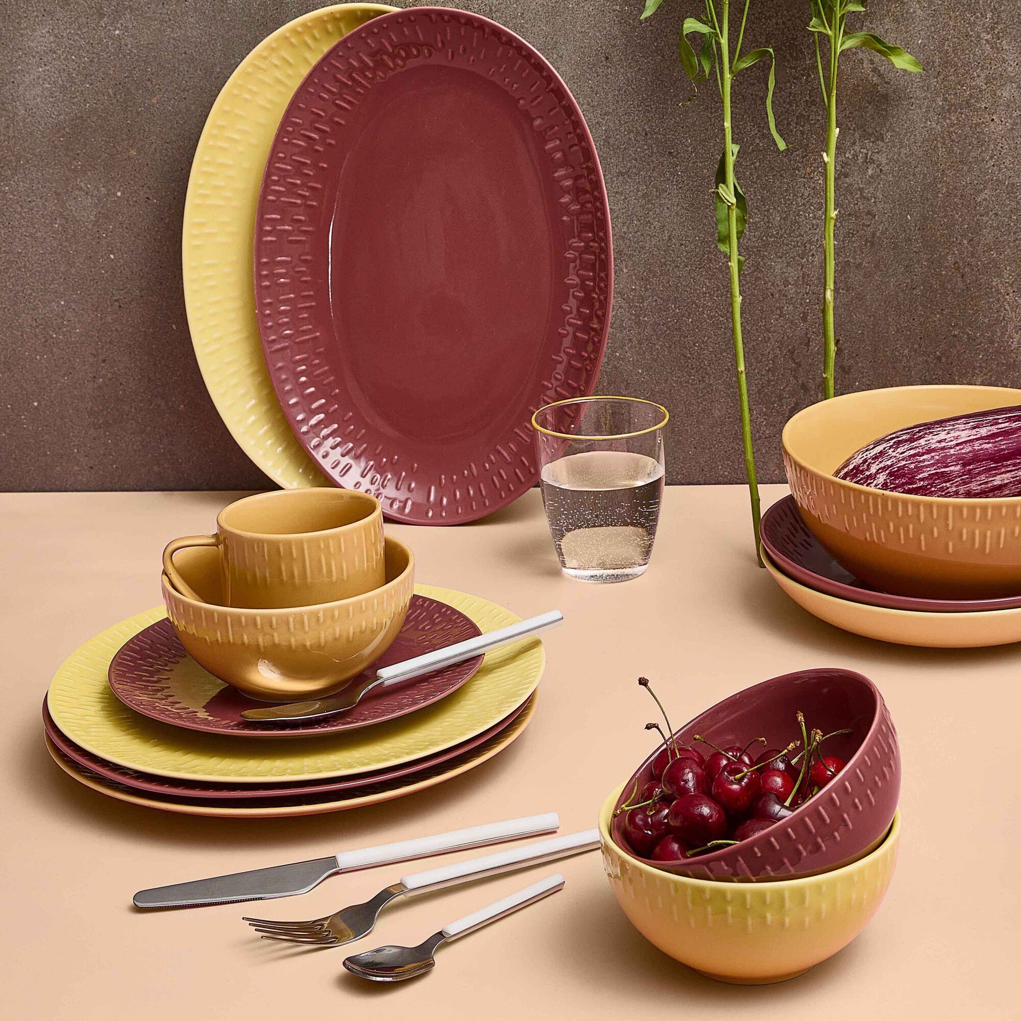 Confetti desserttallerken | Bordeaux