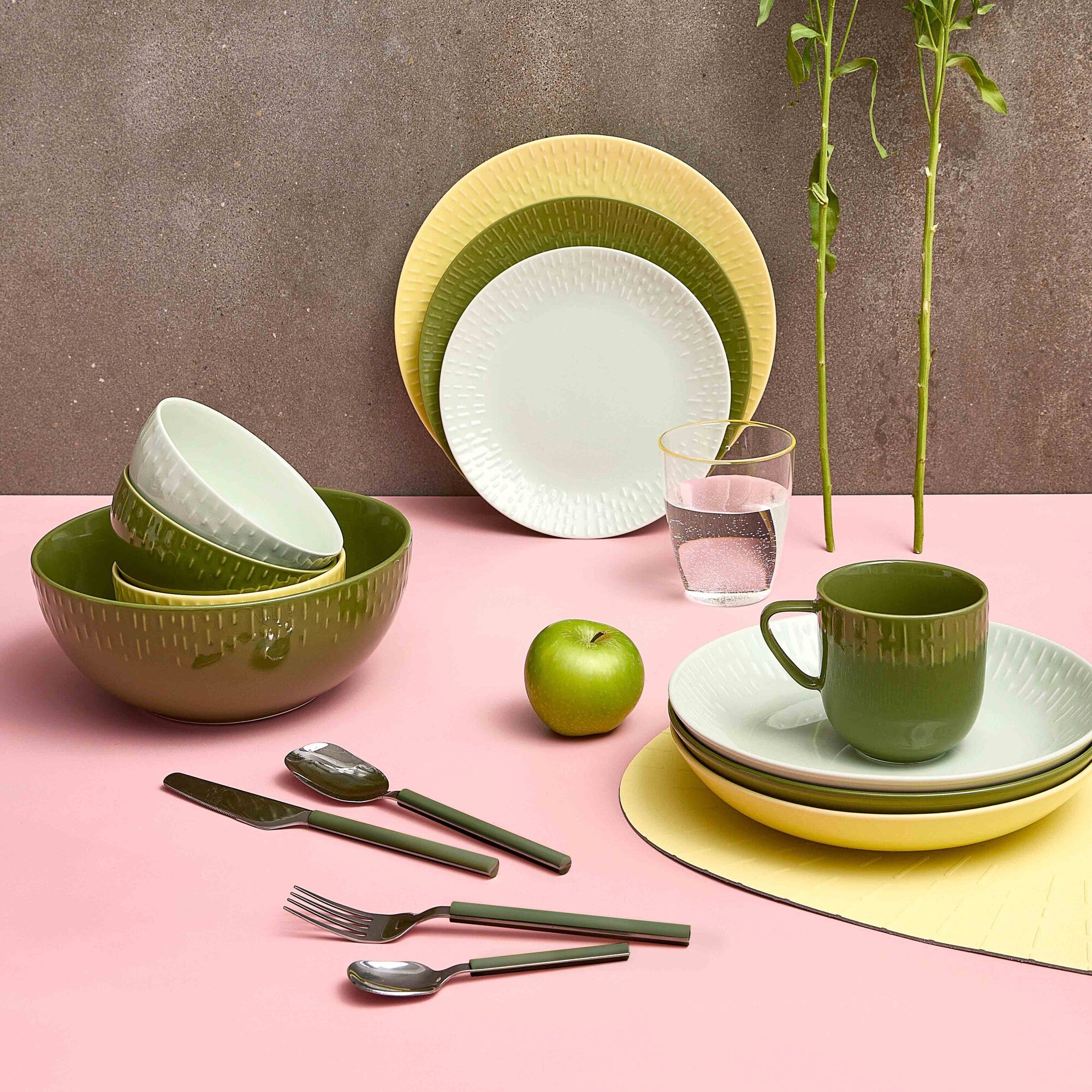 Confetti bestik 16 dele | Olive