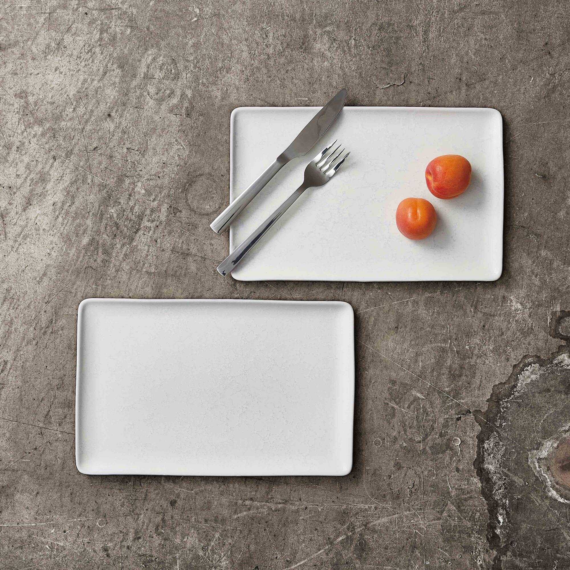 RAW rektangulær middagstallerken | Arctic White