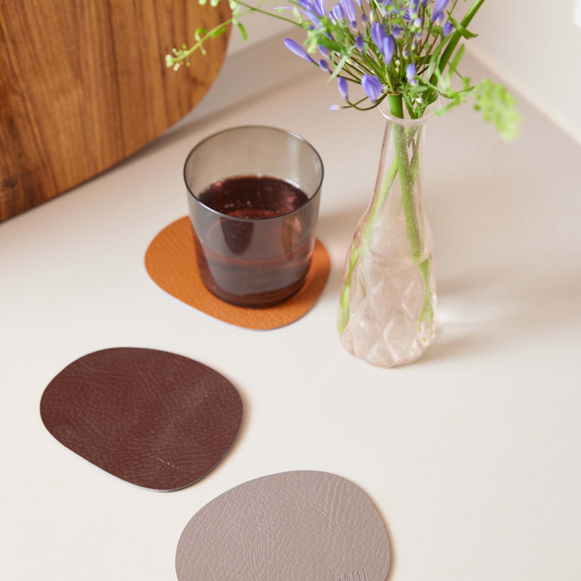 RAW Buffalo coasters 6 stk. | Brun