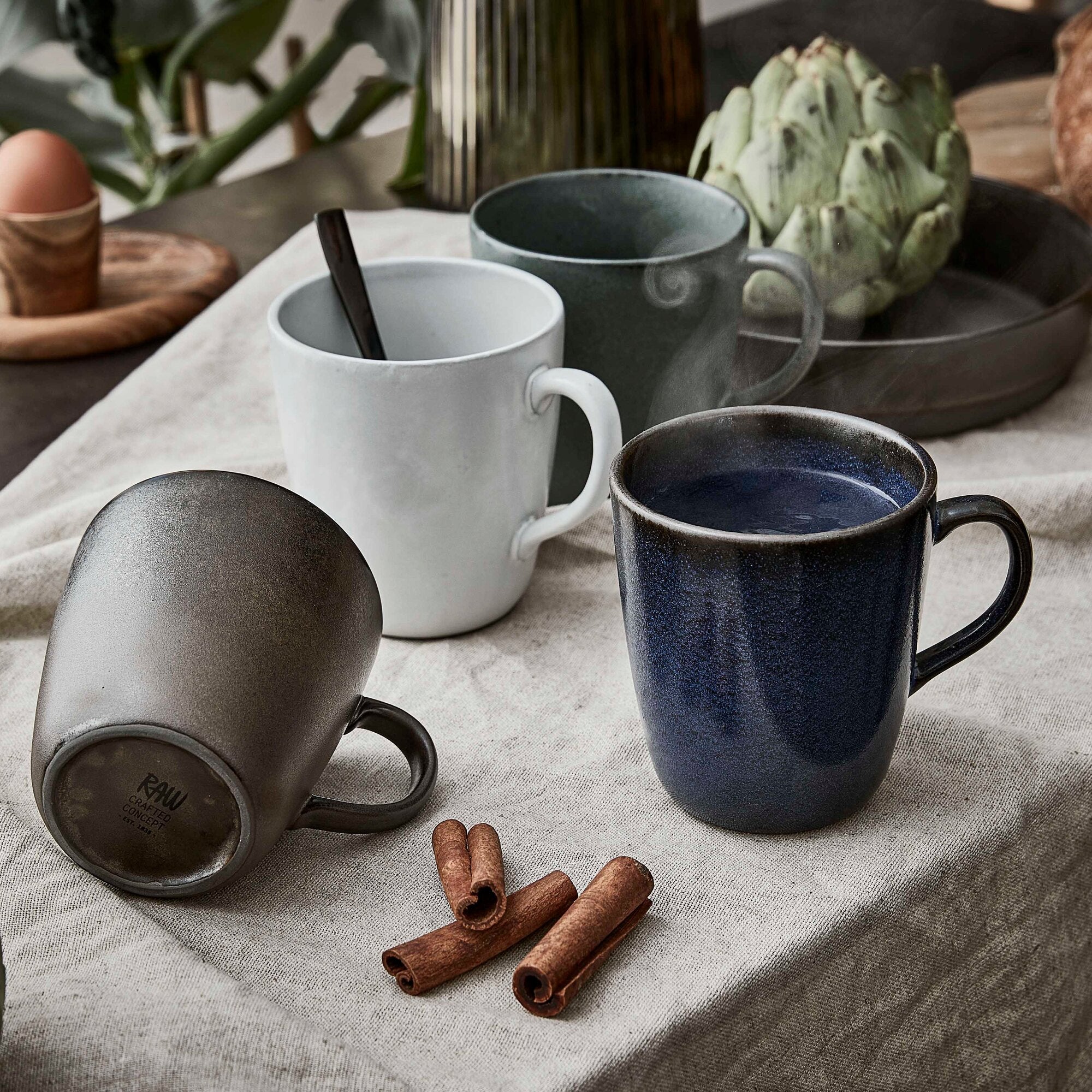 RAW krus med hank 4 stk. | Arctic White