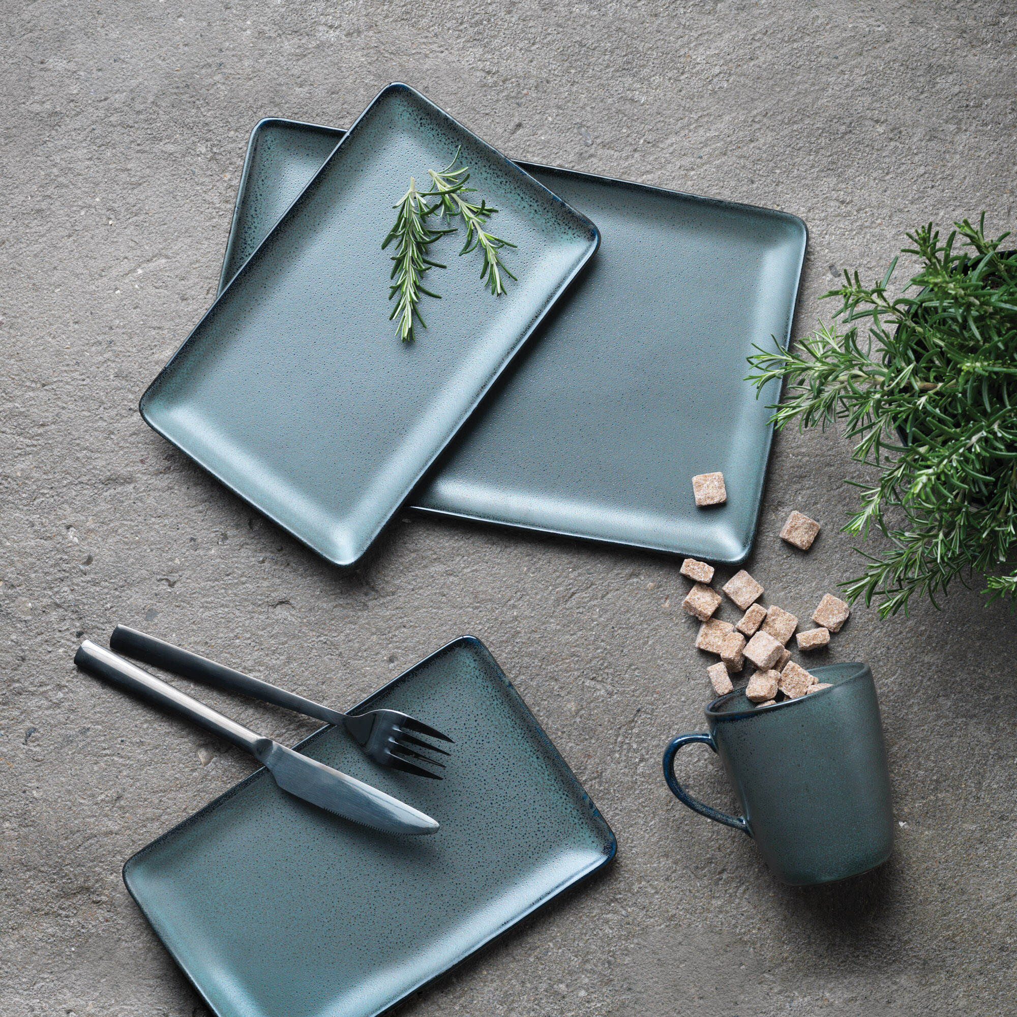 RAW rektangulær frokosttallerken | Northern Green