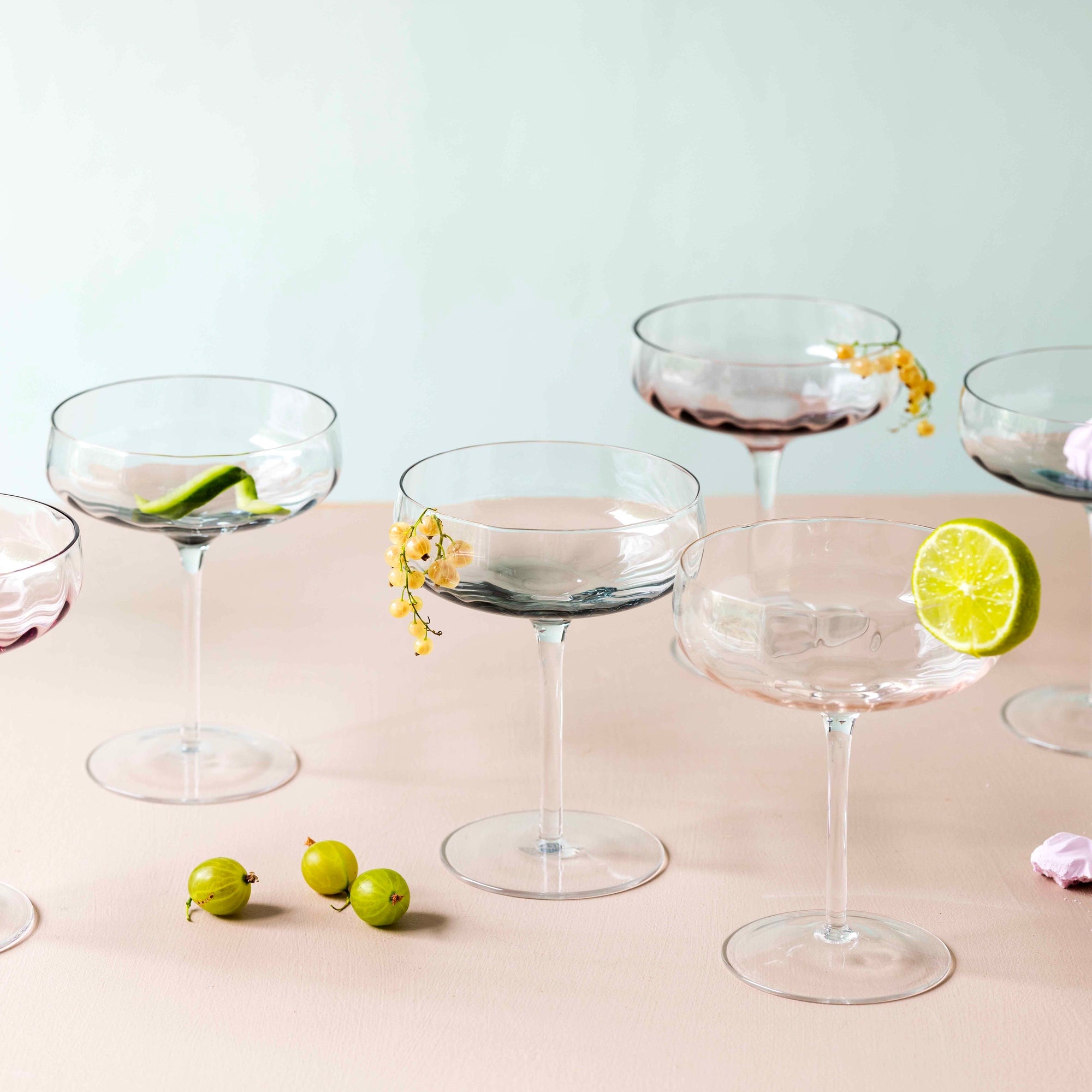 SØHOLM Sonja champagneskål | Petrol Blue