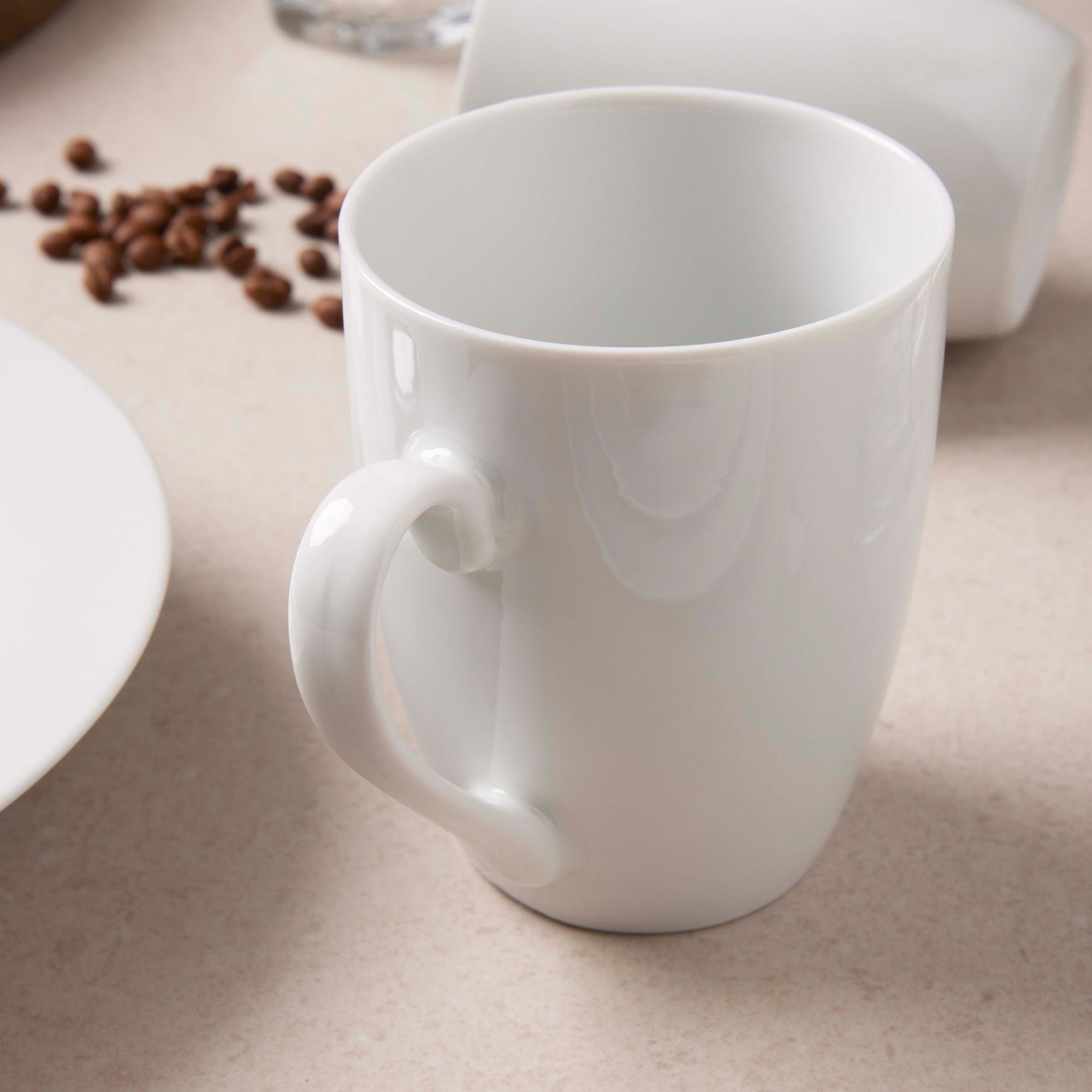 Café krus med hank 4 stk. | Hvid