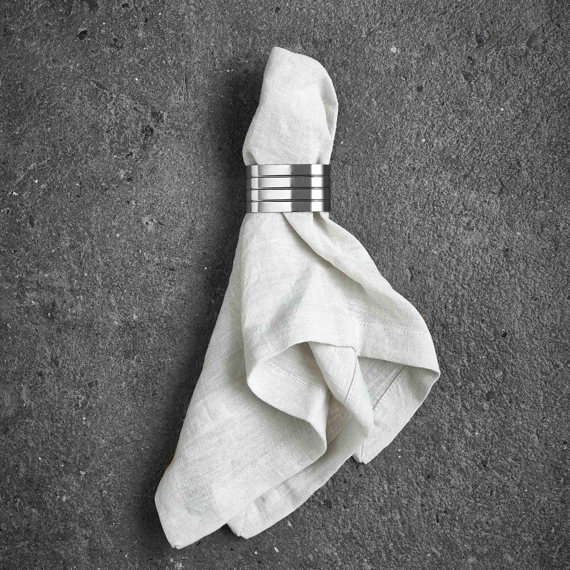 Groovy servietring 4 stk. | Blank stål