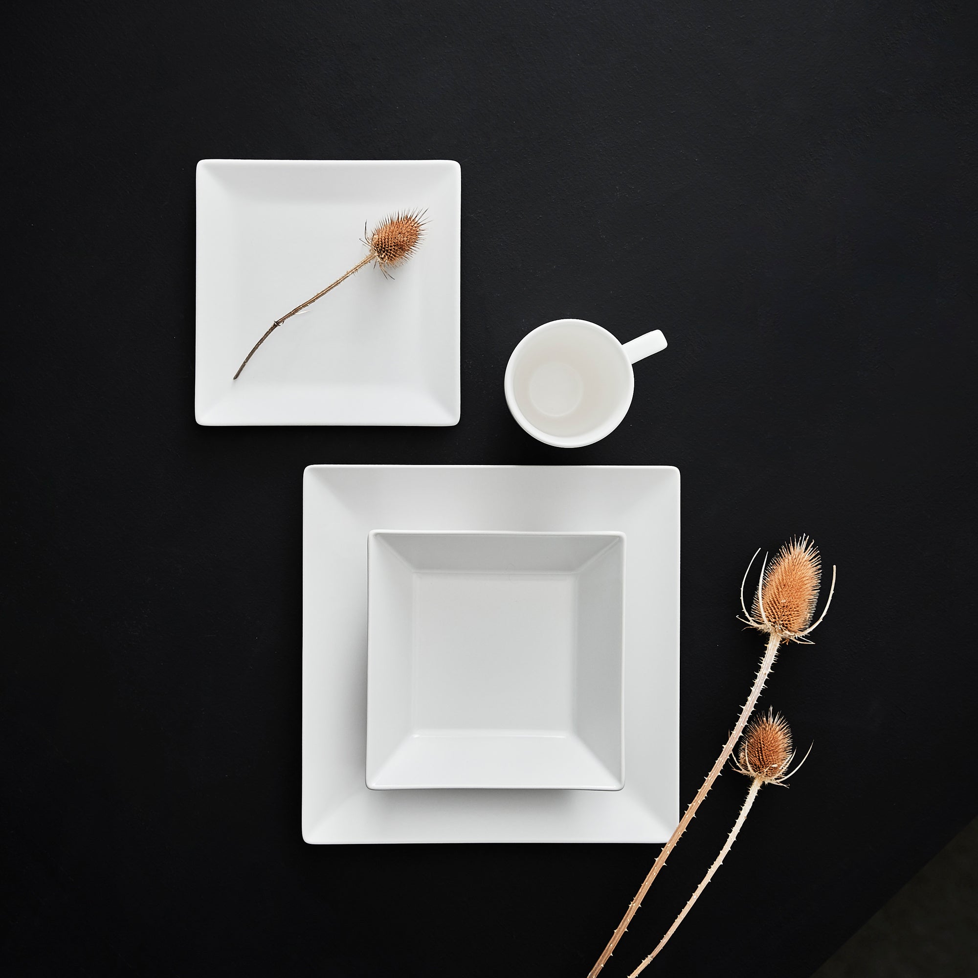 Quadro skål 17,5 cm | Hvid