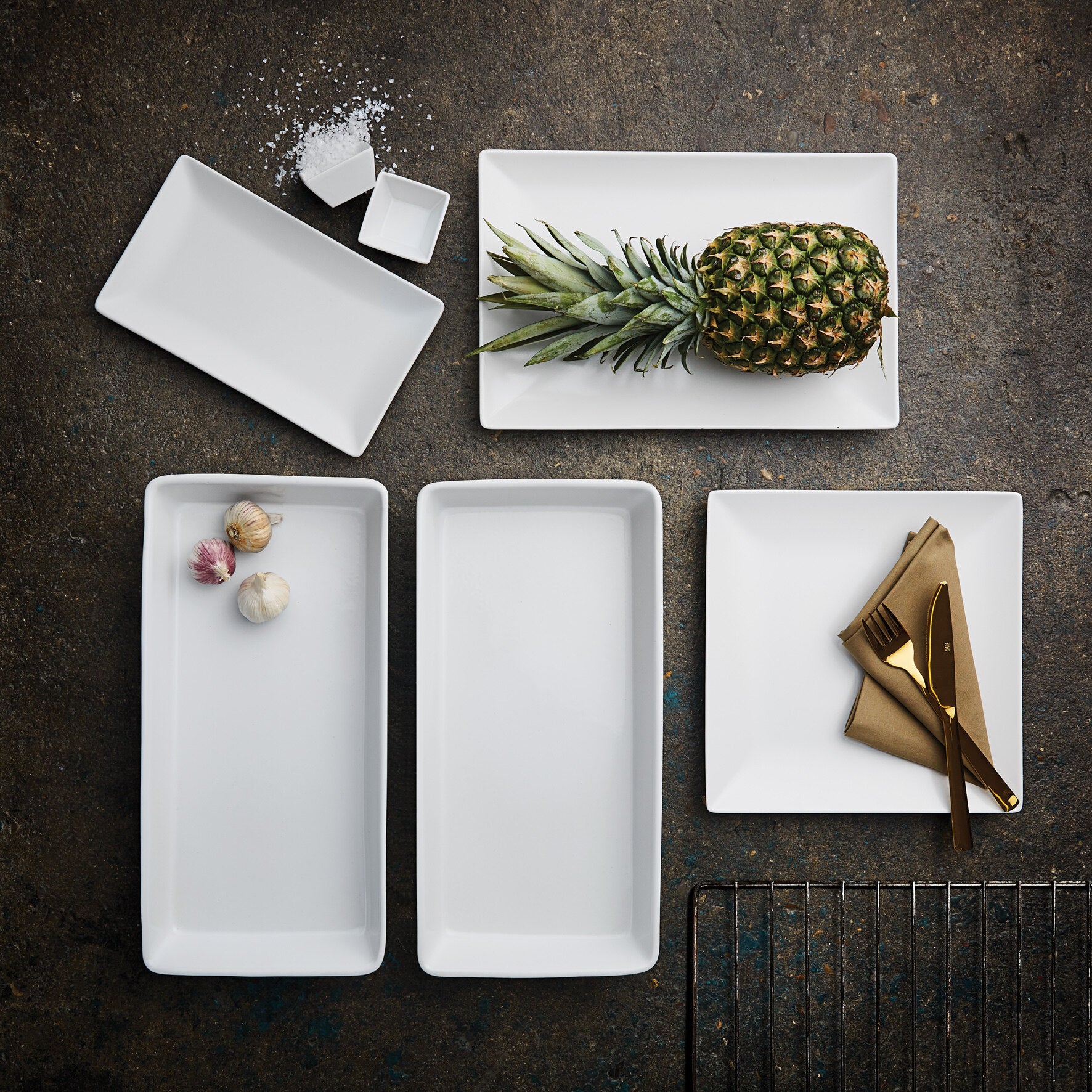 Quadro rektangulær tallerken 30 cm | Hvid