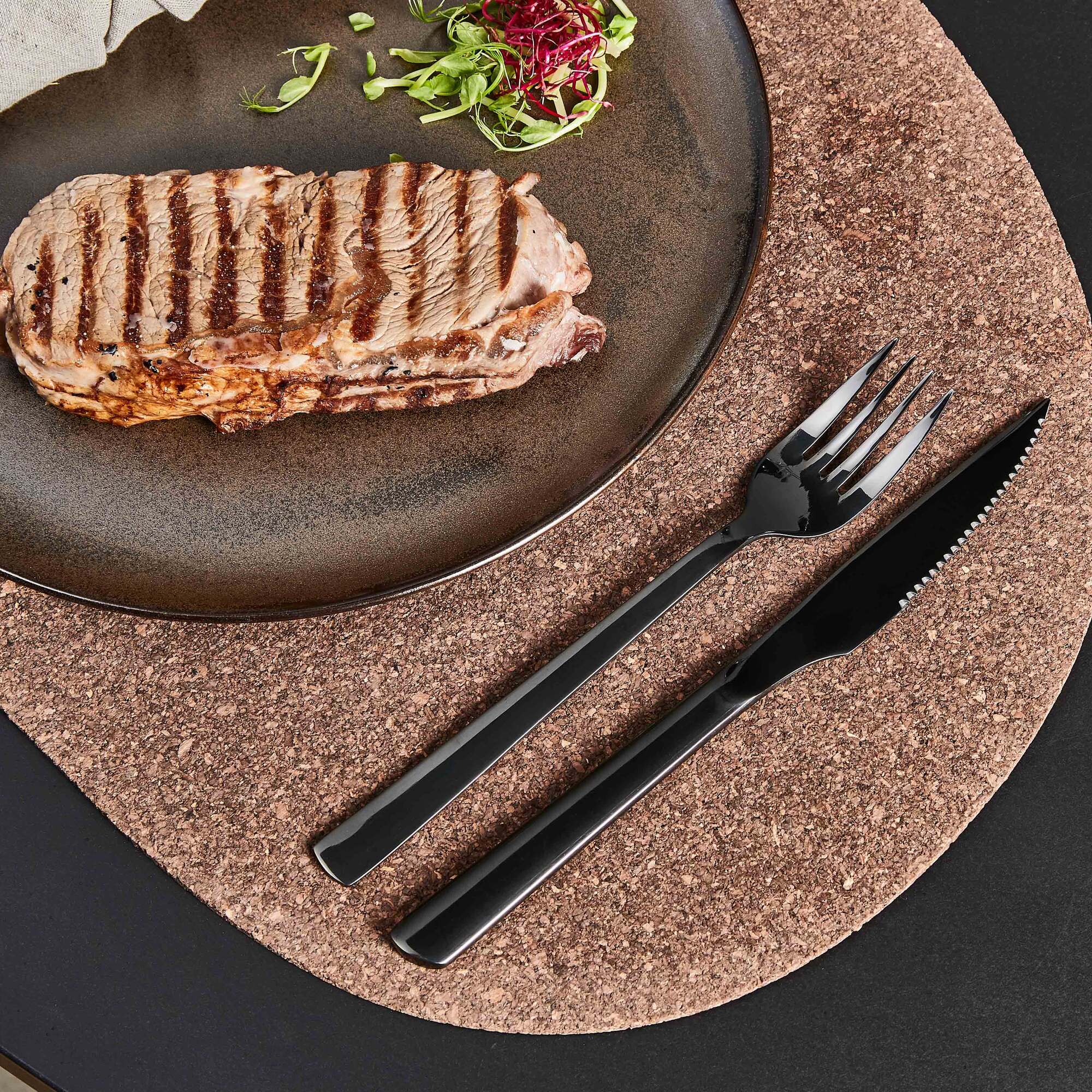 RAW steaksæt 8 dele | Blank Sort
