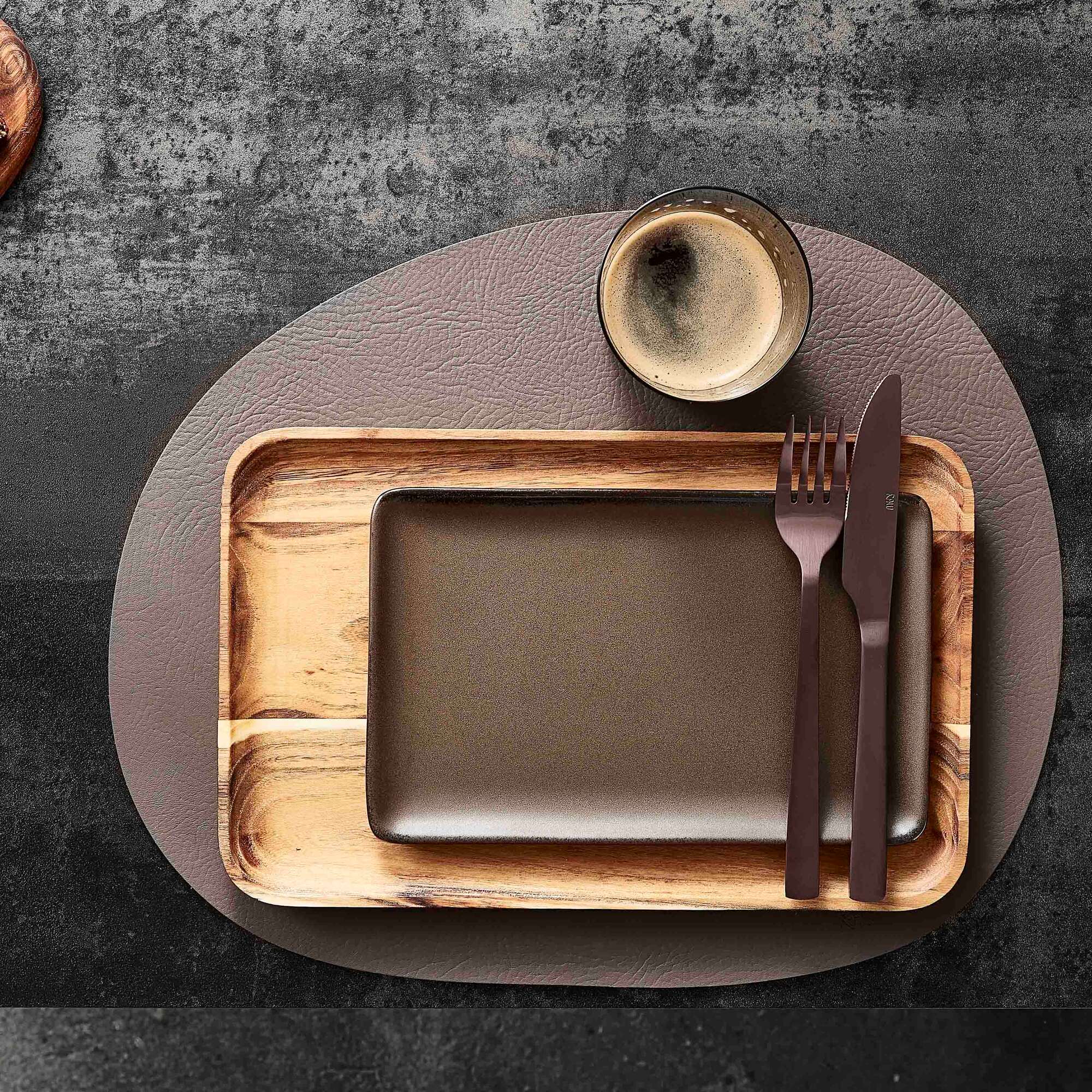 RAW rektangulær frokosttallerken | Metallic Brown