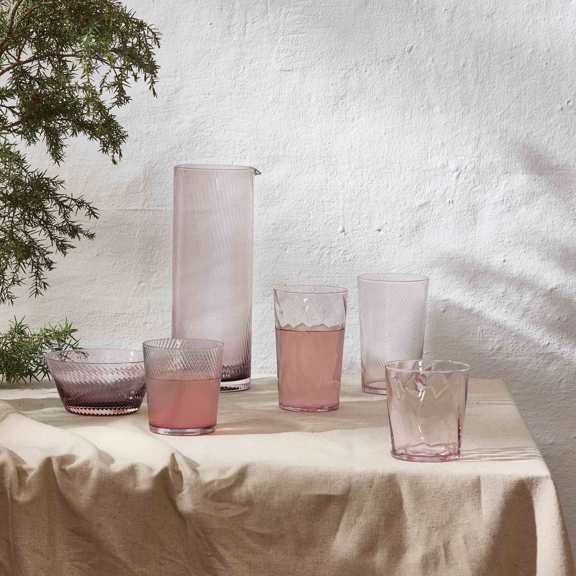 RAW Unique Swirl vandglas | Lyserød