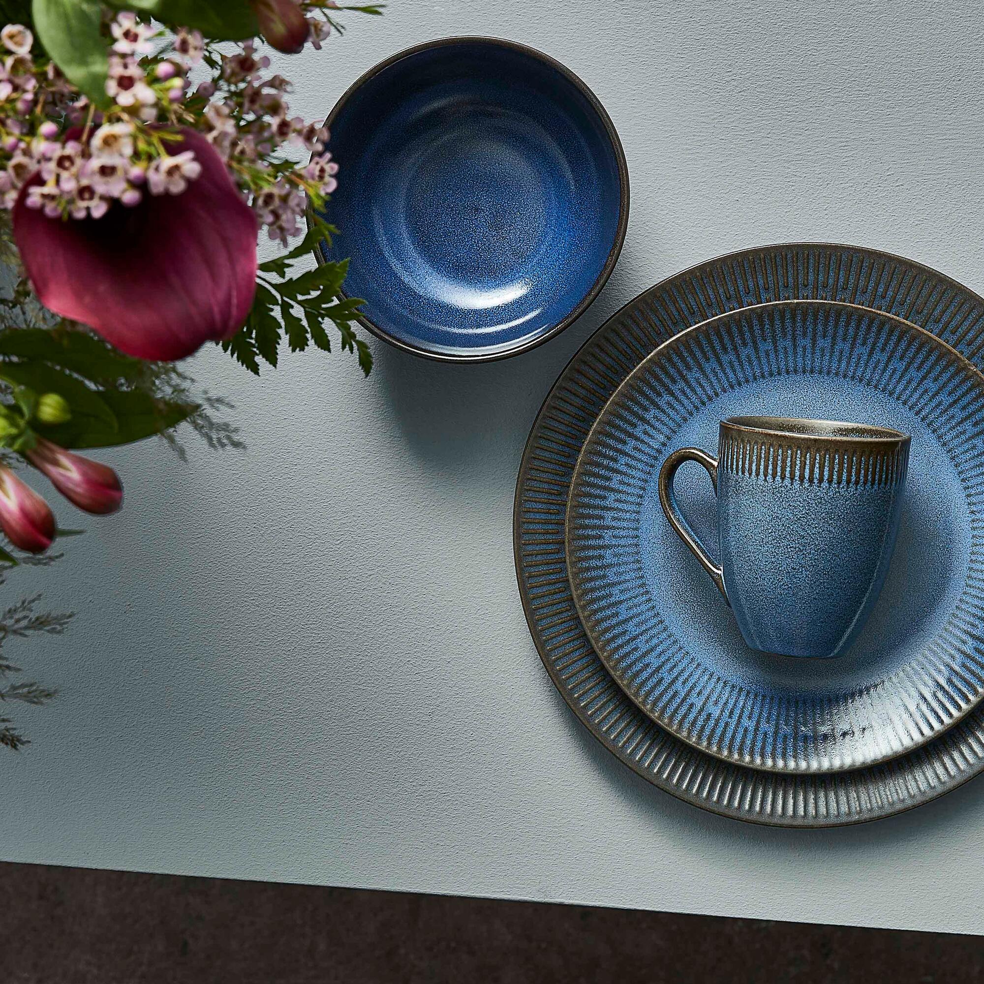 Relief frokosttallerken | Blå