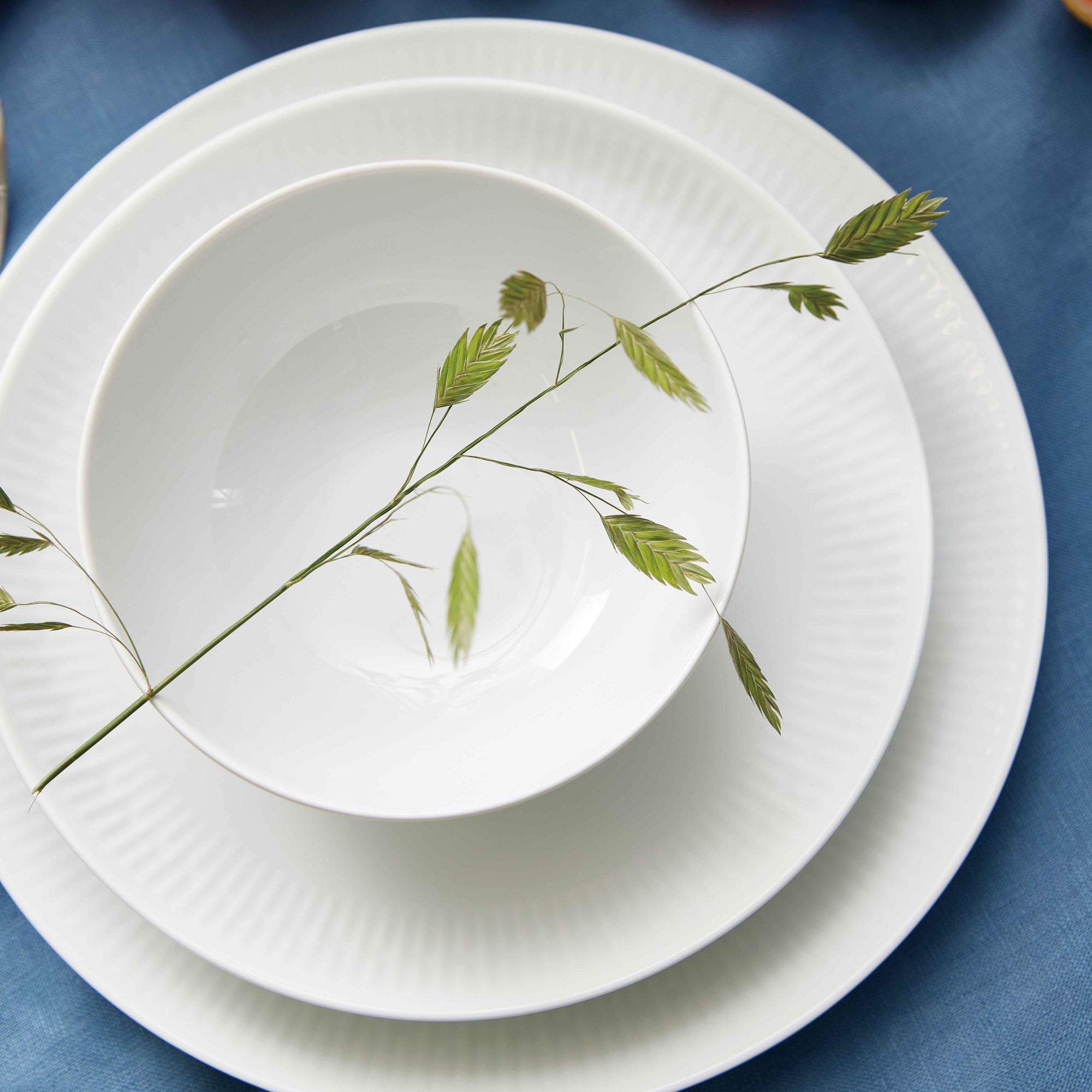 Relief skål 4 stk. | Hvid