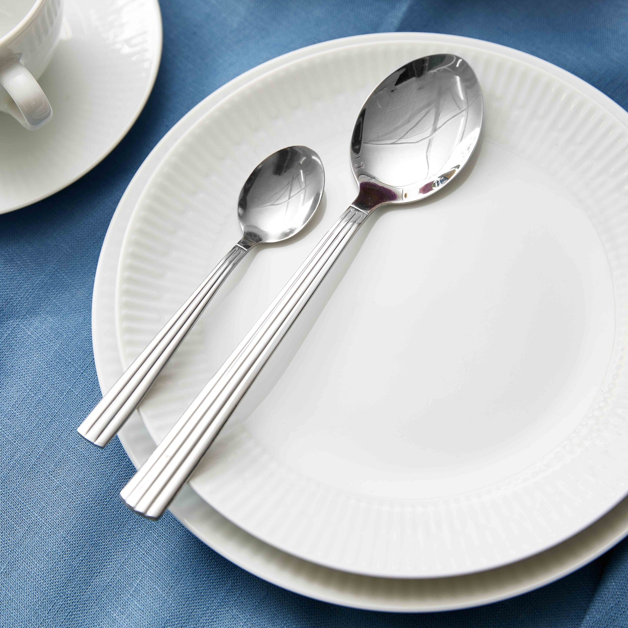 Relief frokosttallerken 4 stk. | Hvid