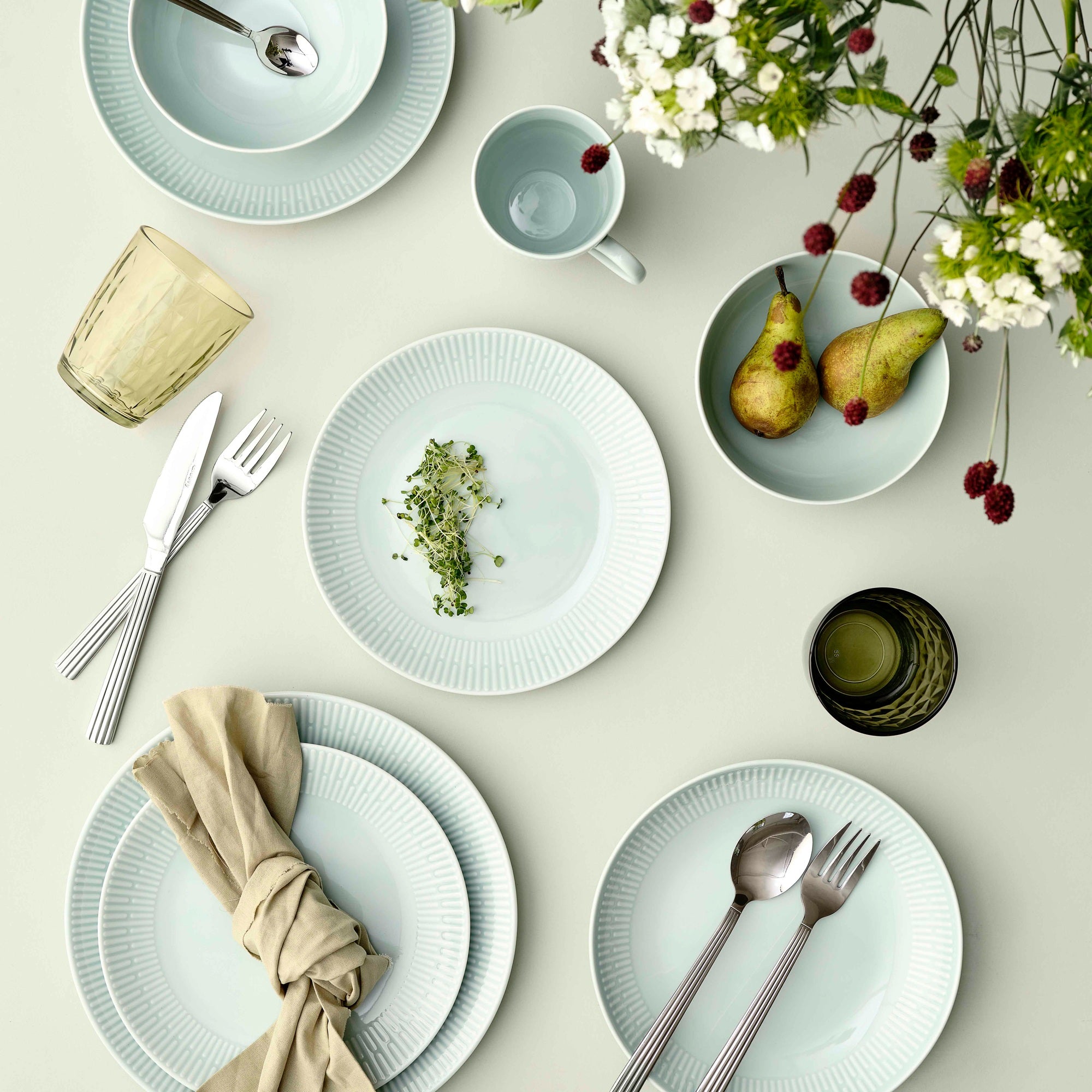 Relief frokosttallerken | Dusty Green