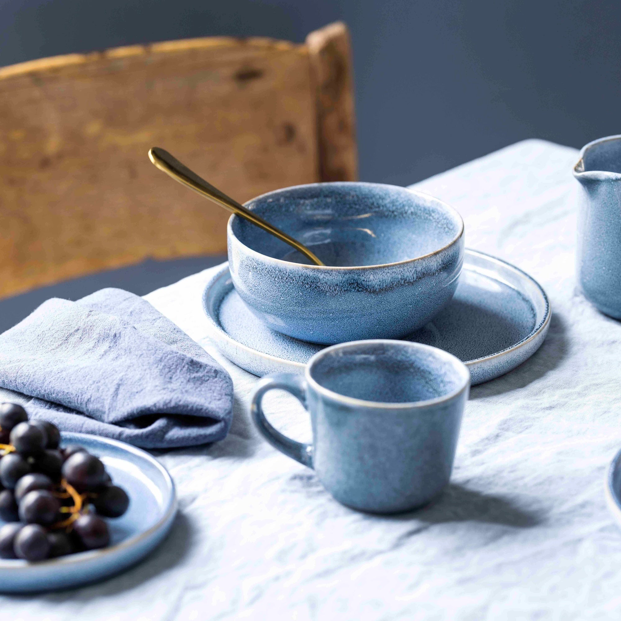 SØHOLM Sonja Blå kop med underkop | Blå