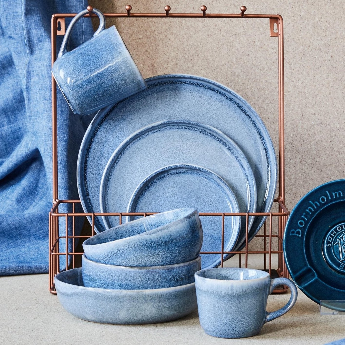 SØHOLM Sonja Blå krus med hank | Blå