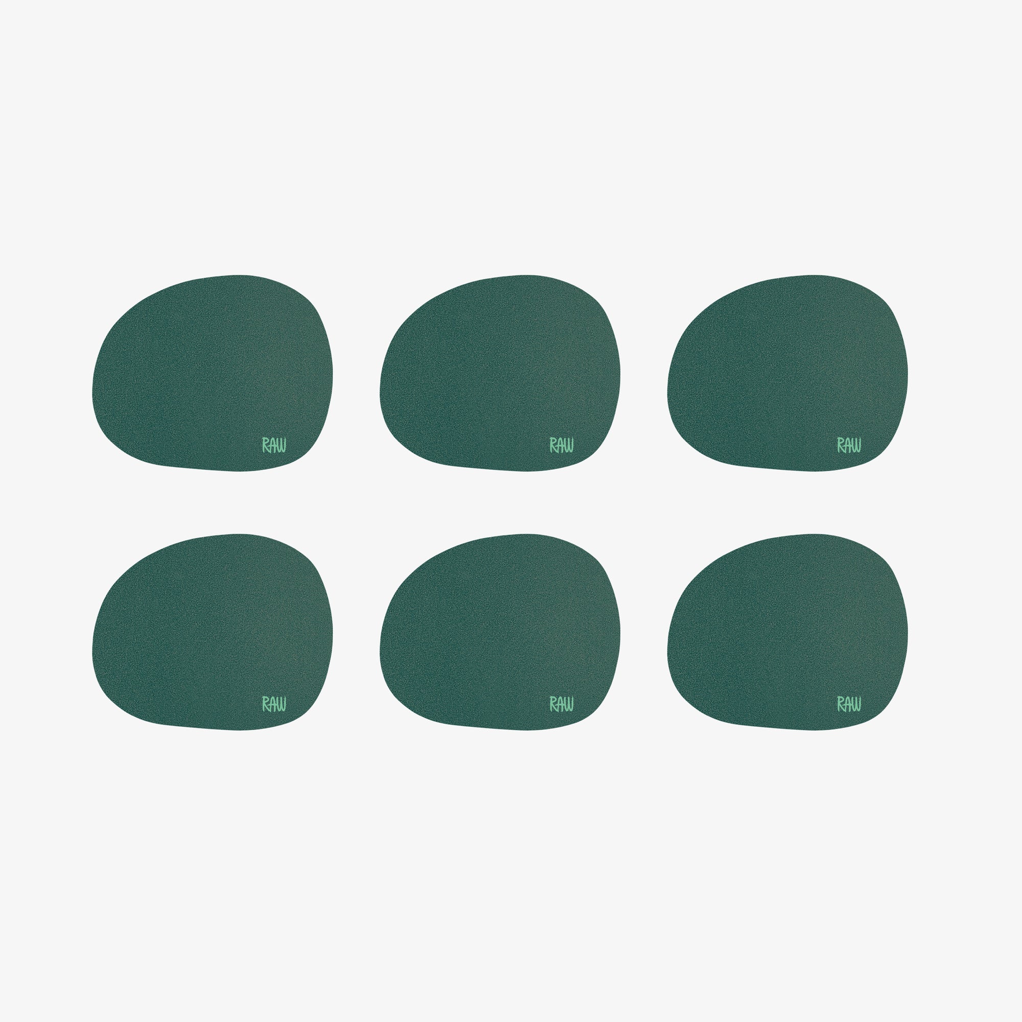 RAW Silicone coasters 6 stk. | Mørkegrøn