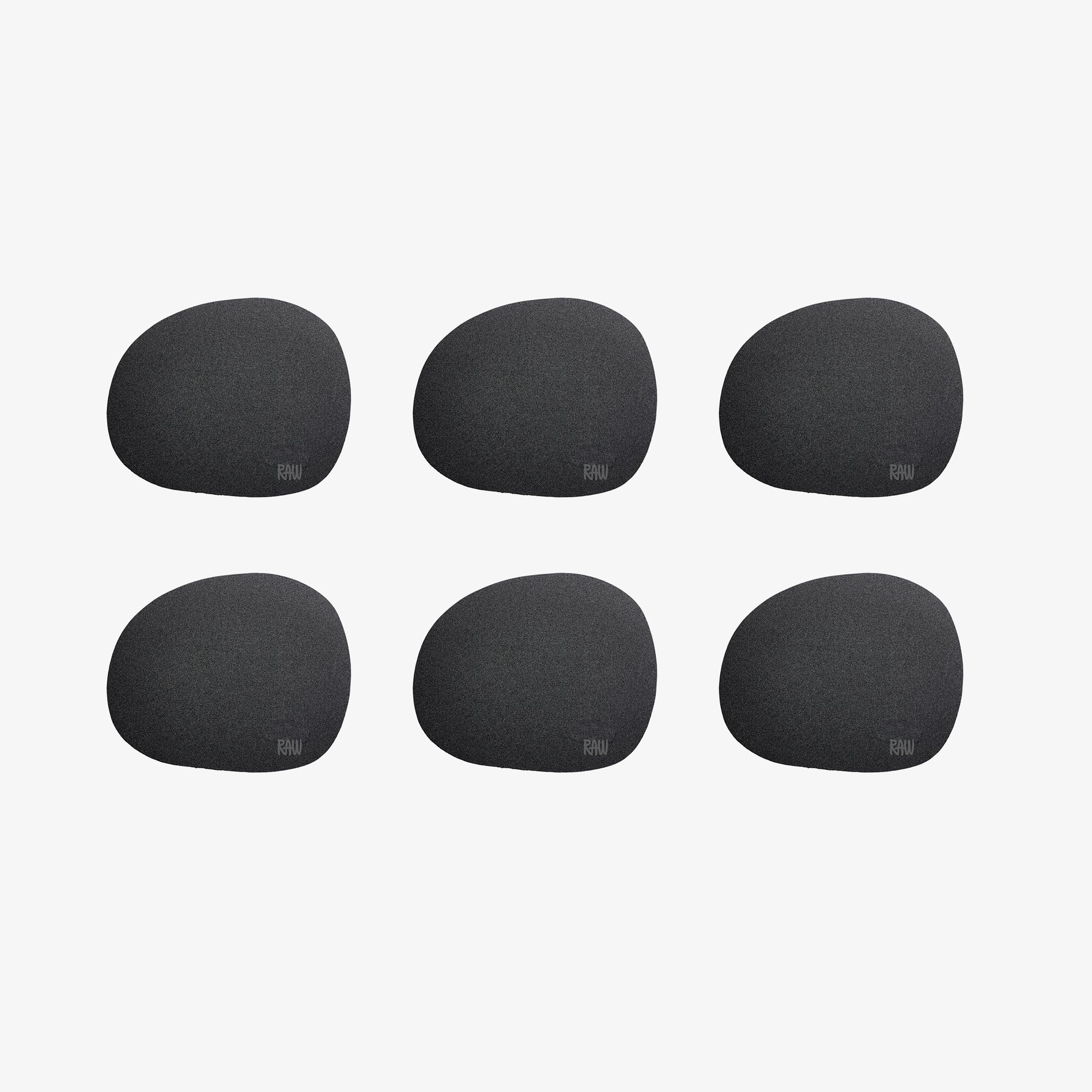 RAW Silicone coasters 6 stk. | Black