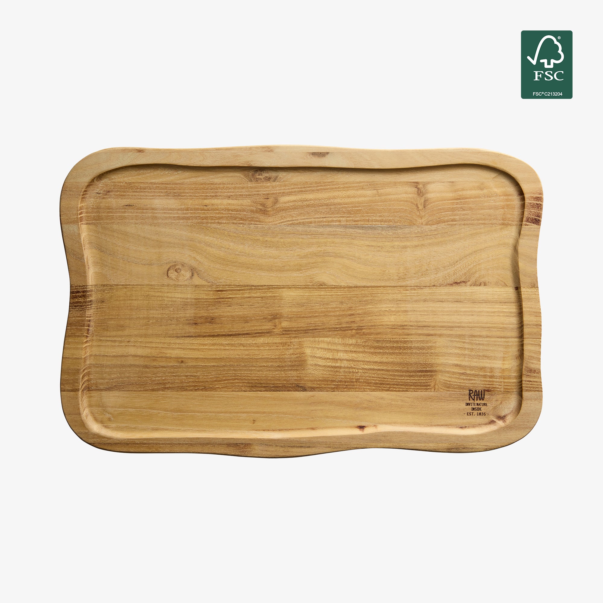 RAW Teak skærebræt med saftrille 40 x 26 cm | Natural