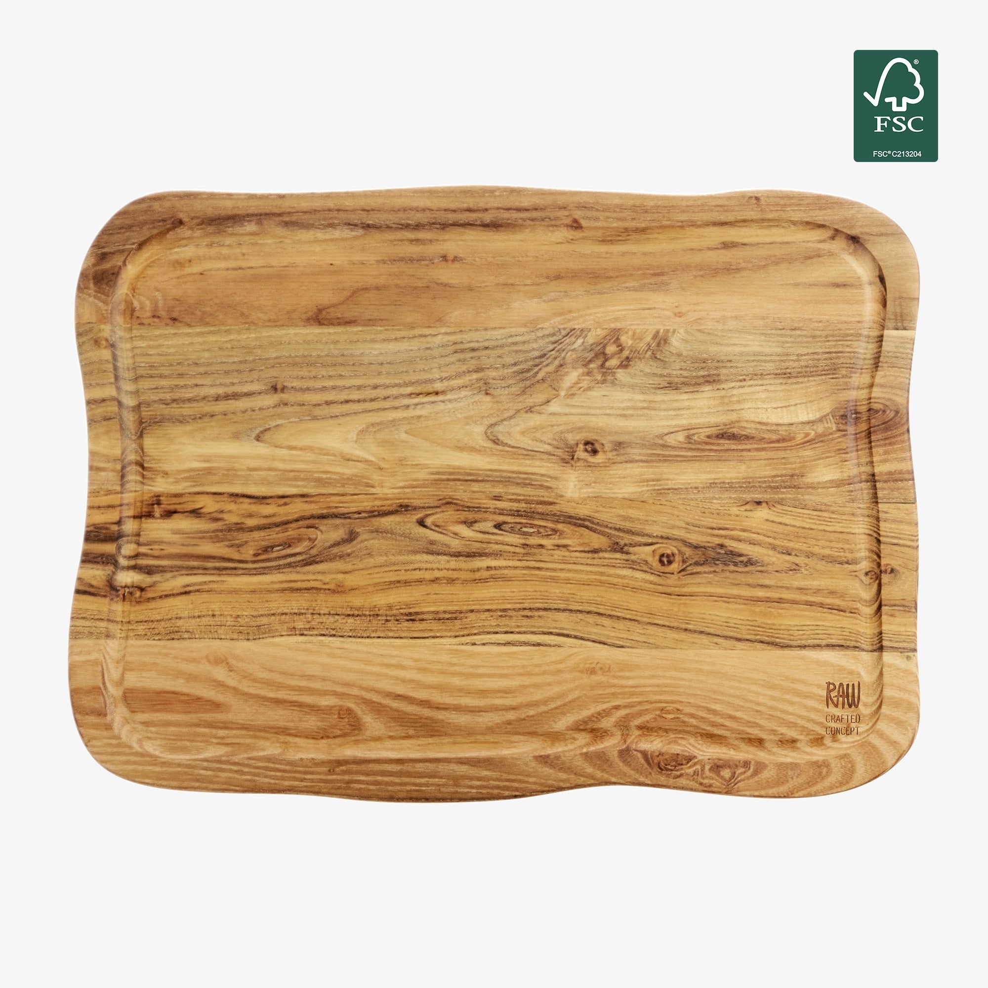 RAW Teak skærebræt med saftrille 45 x 33 cm | Natural