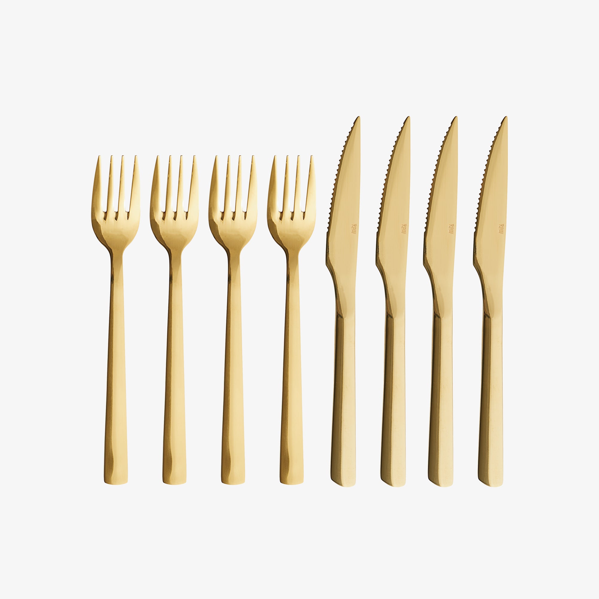 RAW steaksæt 8 dele | Guld