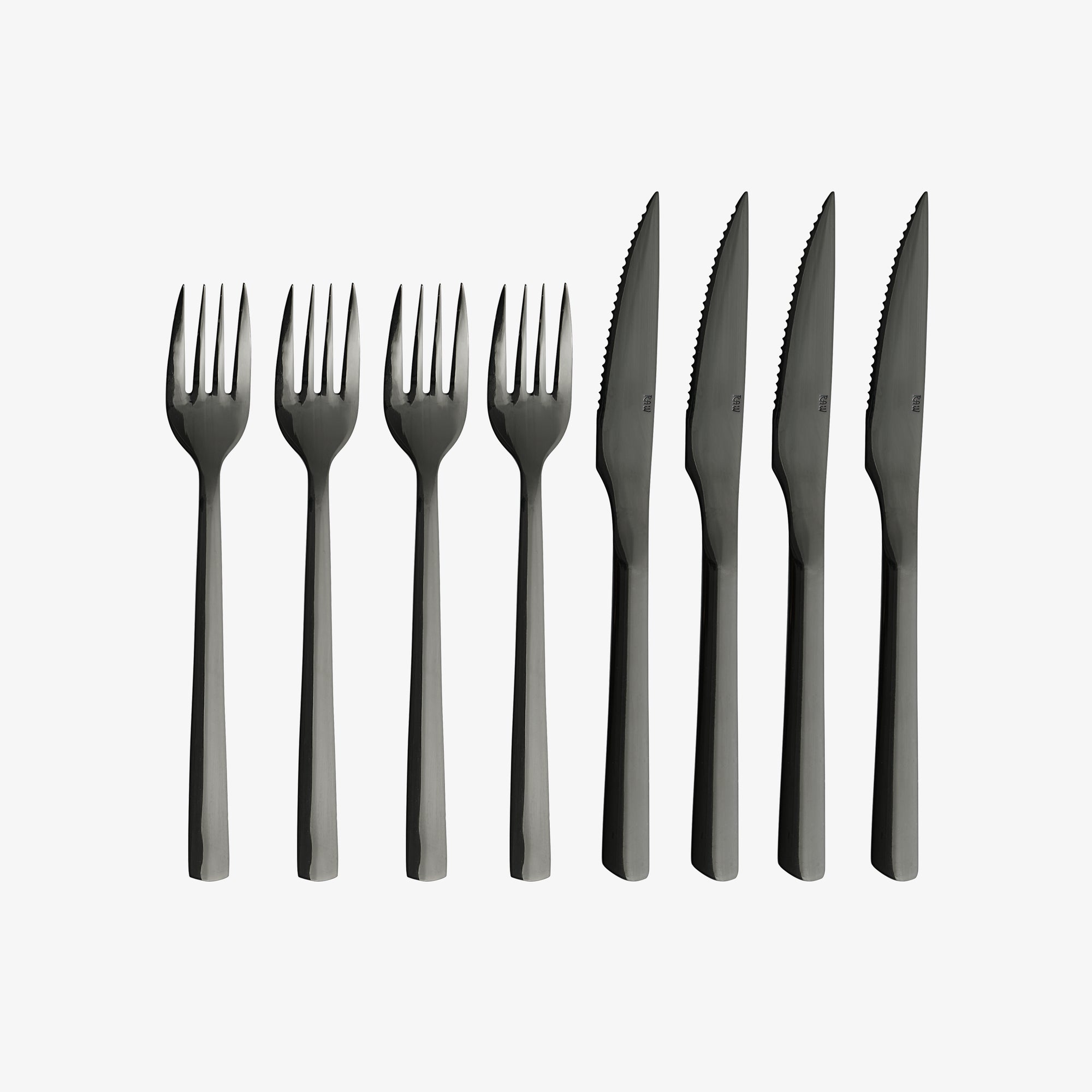 RAW steaksæt 8 dele | Blank Sort