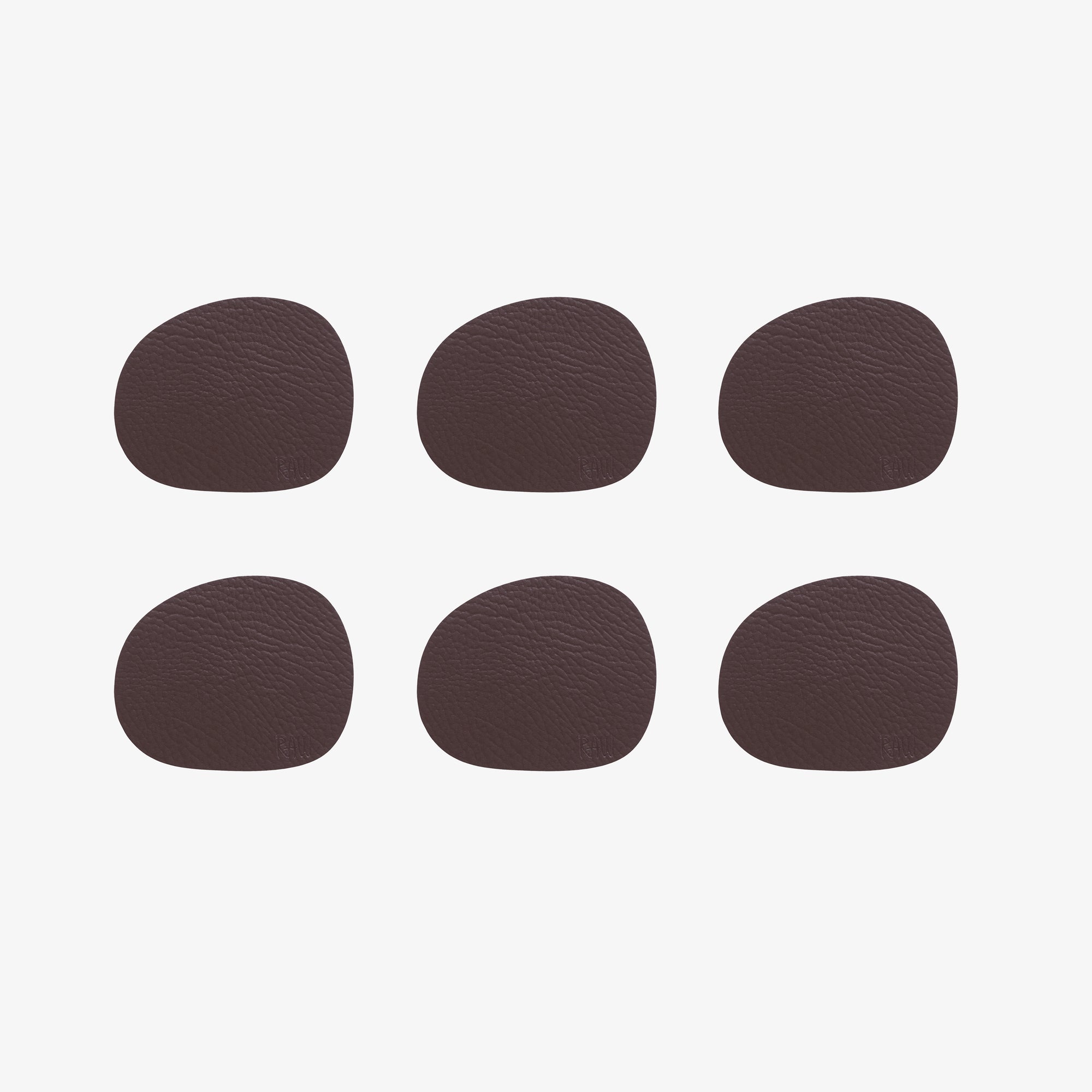 RAW Buffalo coasters 6 stk. | Brun