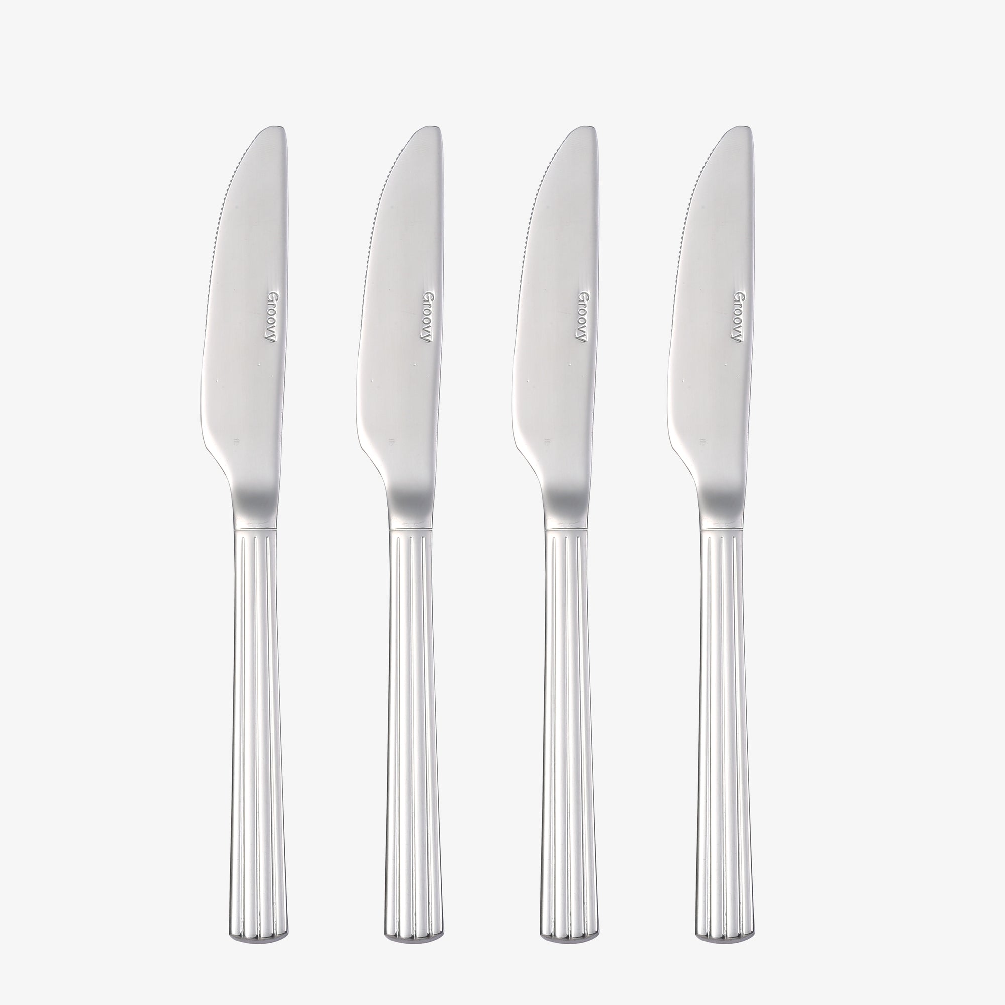 Groovy kniv 4 stk. | Blank stål