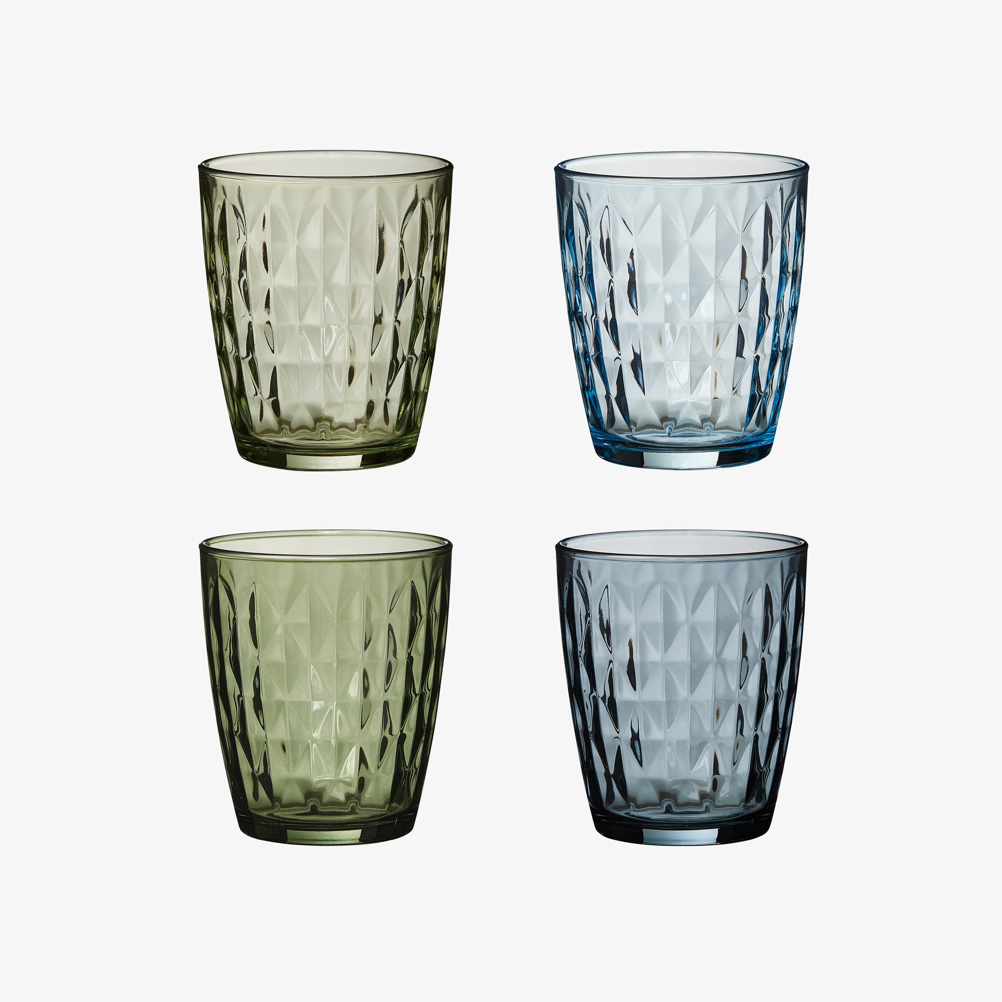 Mosaic vandglas 4 stk. blå/grønne nuancer | Multi-farvet