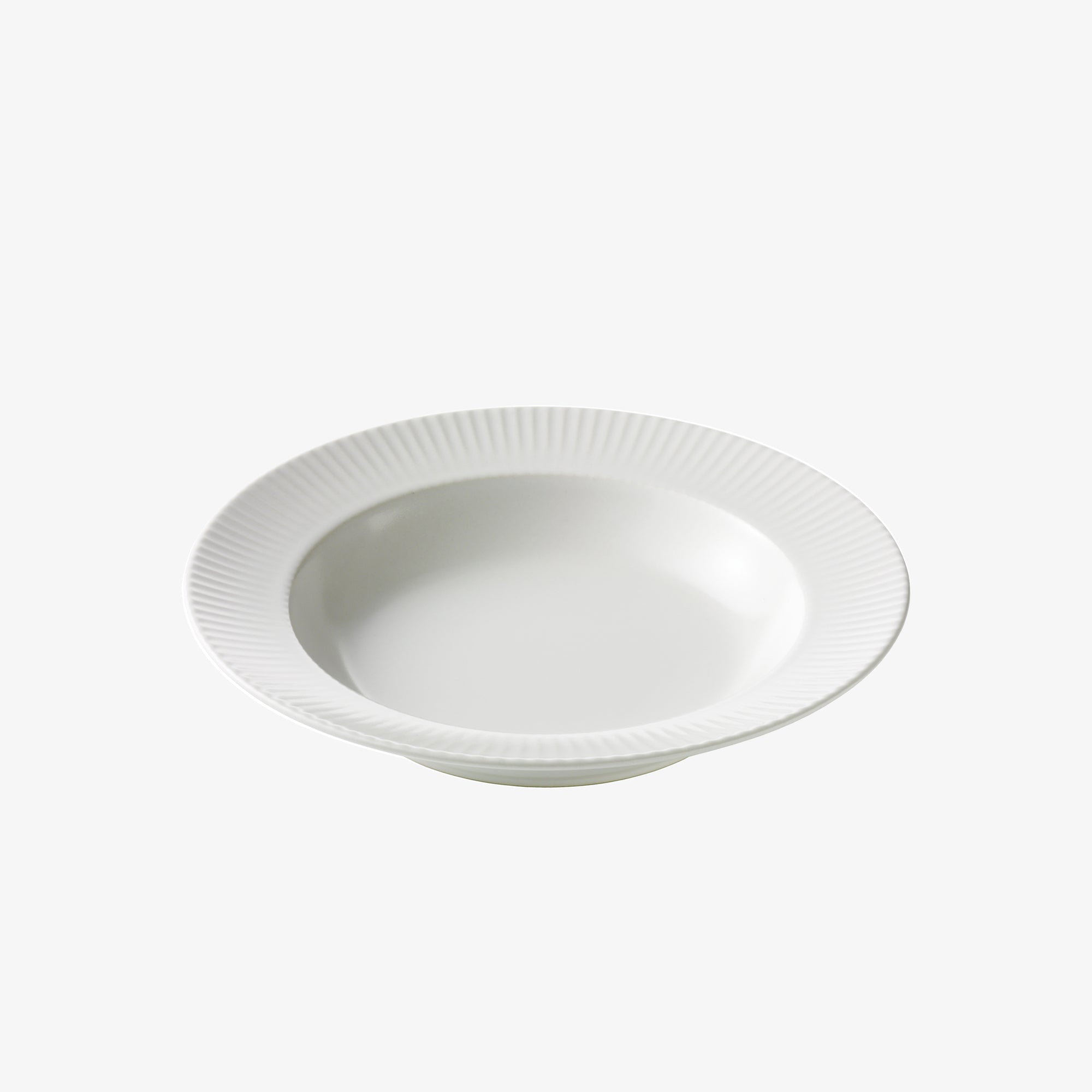Groovy porcelæn suppetallerken | Hvid