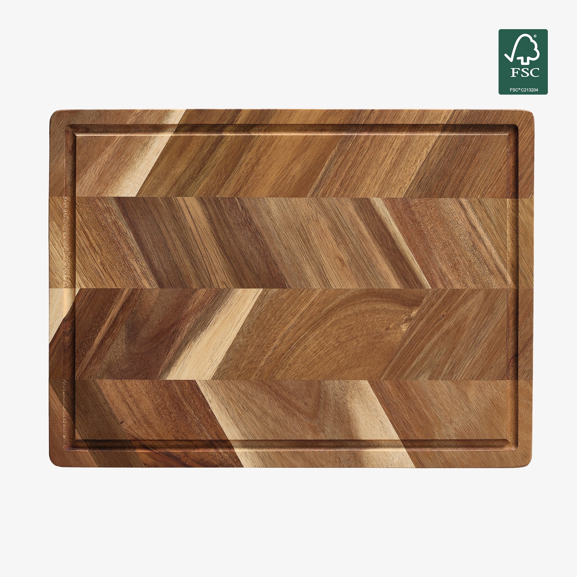 Akacie skærebræt med saftrille 40 x 26 cm | Natural