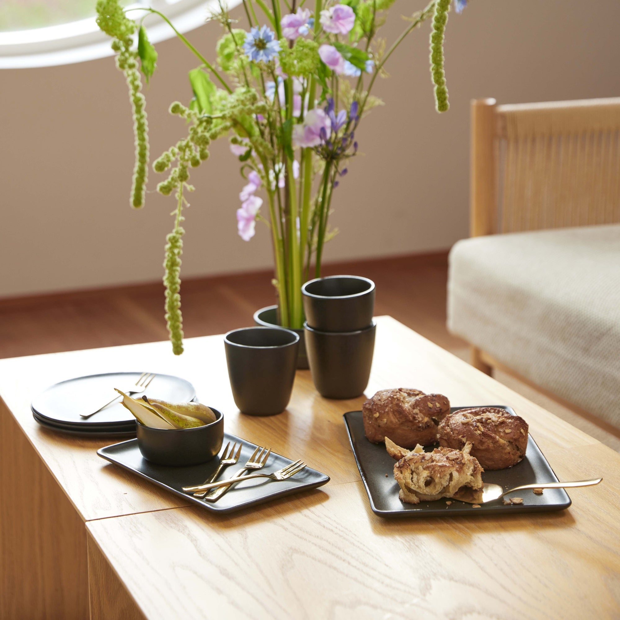 RAW rektangulær middagstallerken | Titanium Black