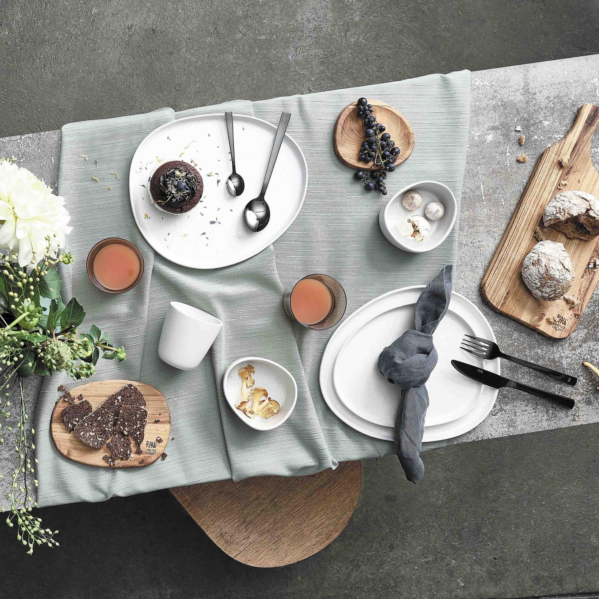 RAW Organic middagstallerken 4 stk. | Arctic White