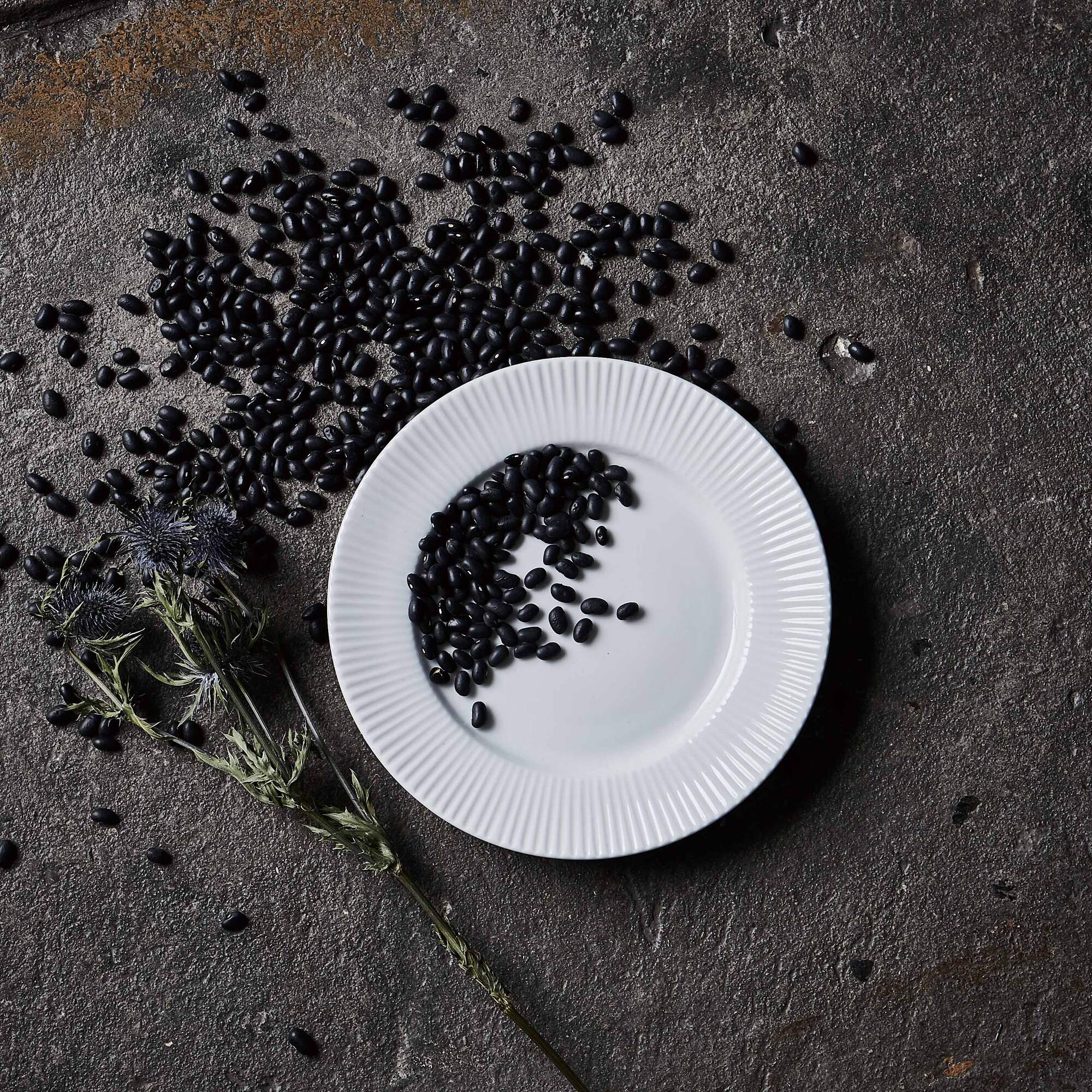 Groovy porcelæn desserttallerken | Hvid