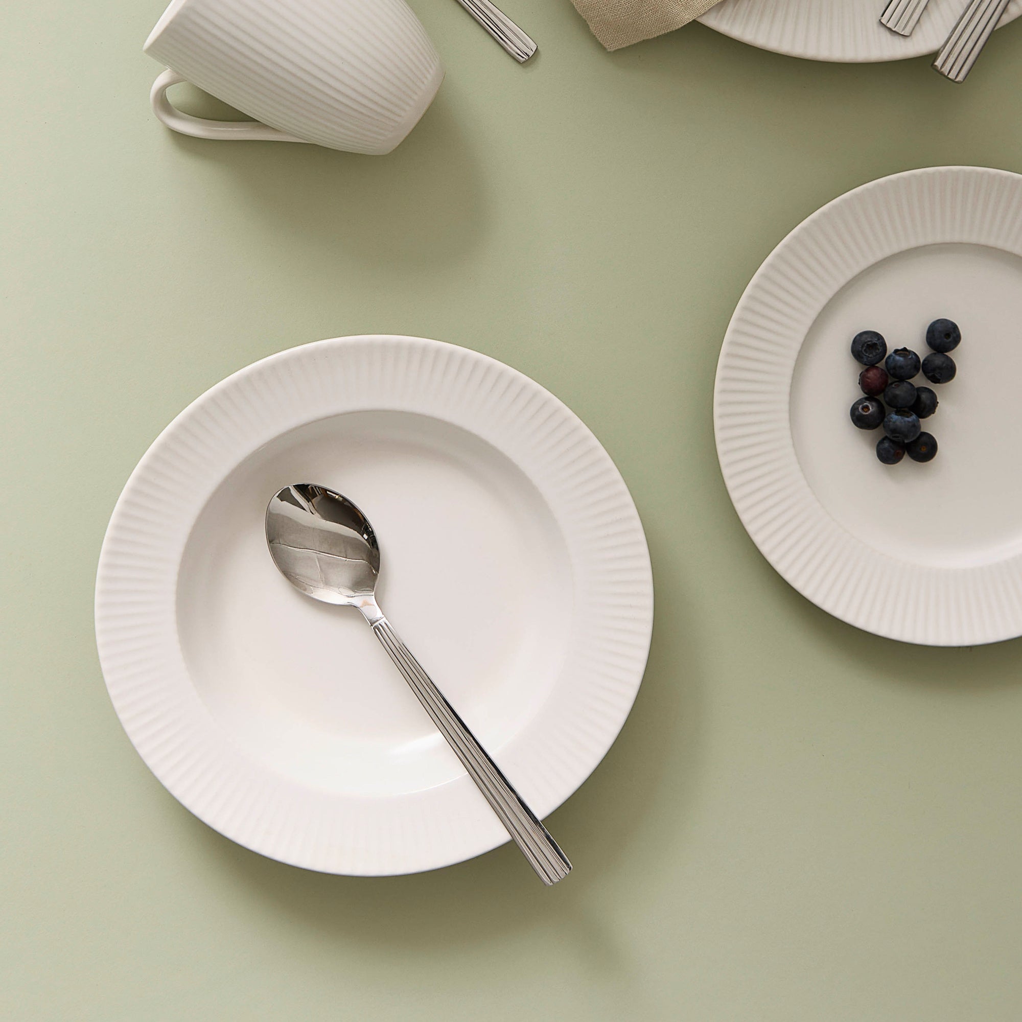 Groovy suppetallerken | Creme Hvid