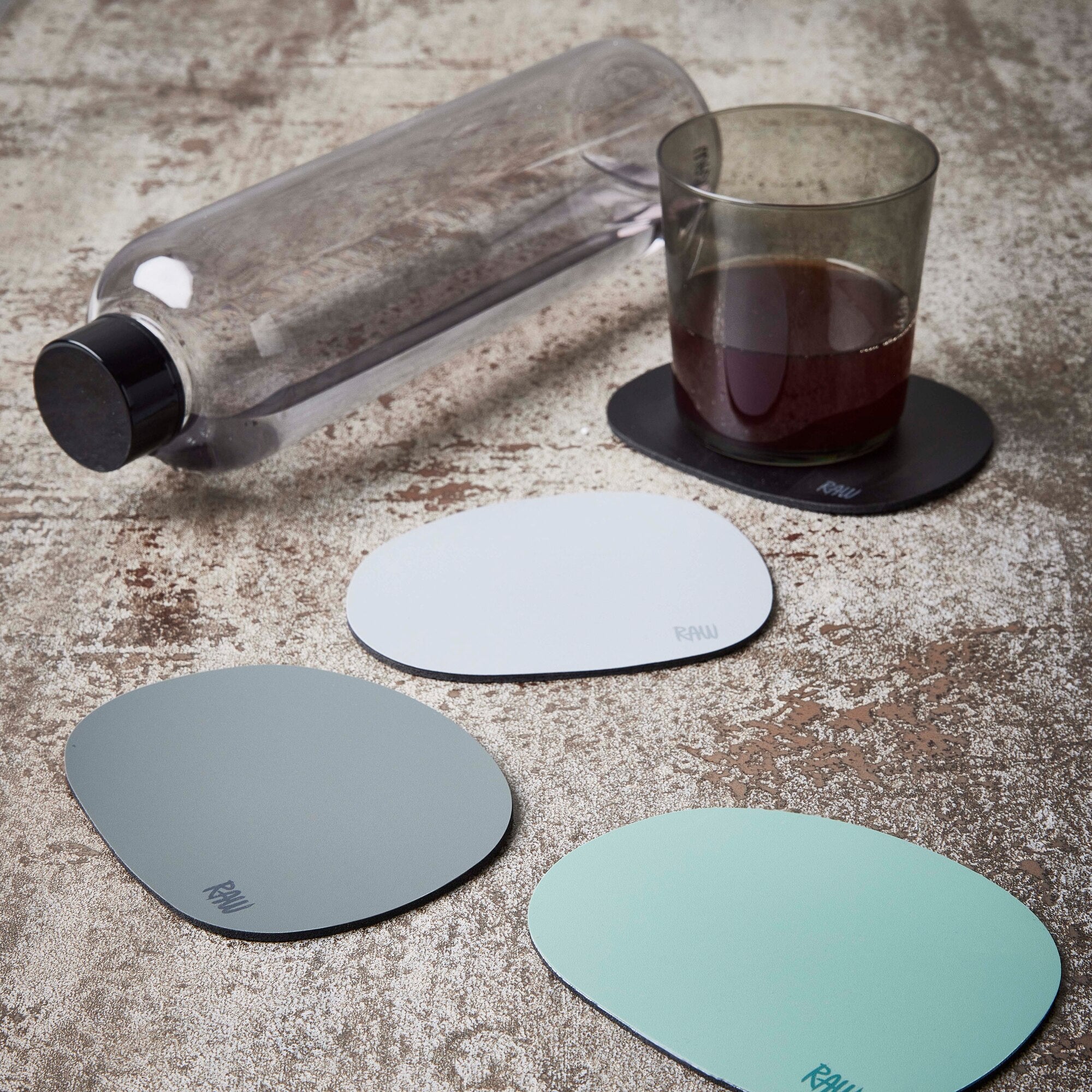 RAW Silicone coasters 6 stk. | Grå
