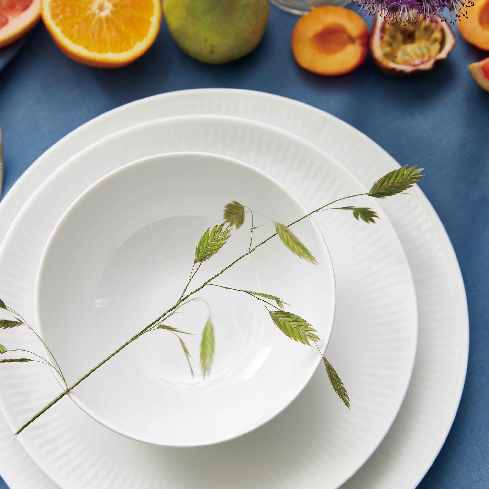Relief salatskål | Hvid