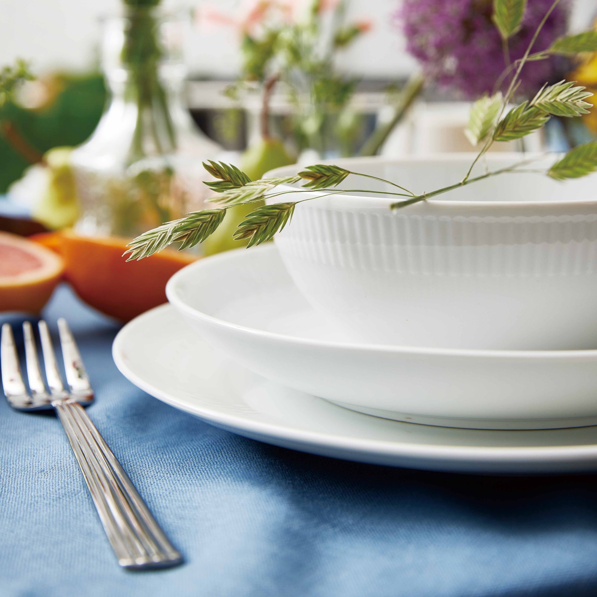 Relief suppetallerken 4 stk. | Hvid