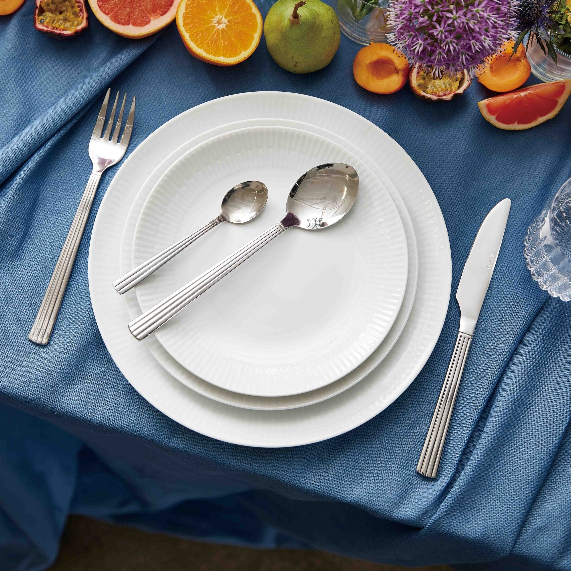 Relief desserttallerken 4 stk. | Hvid